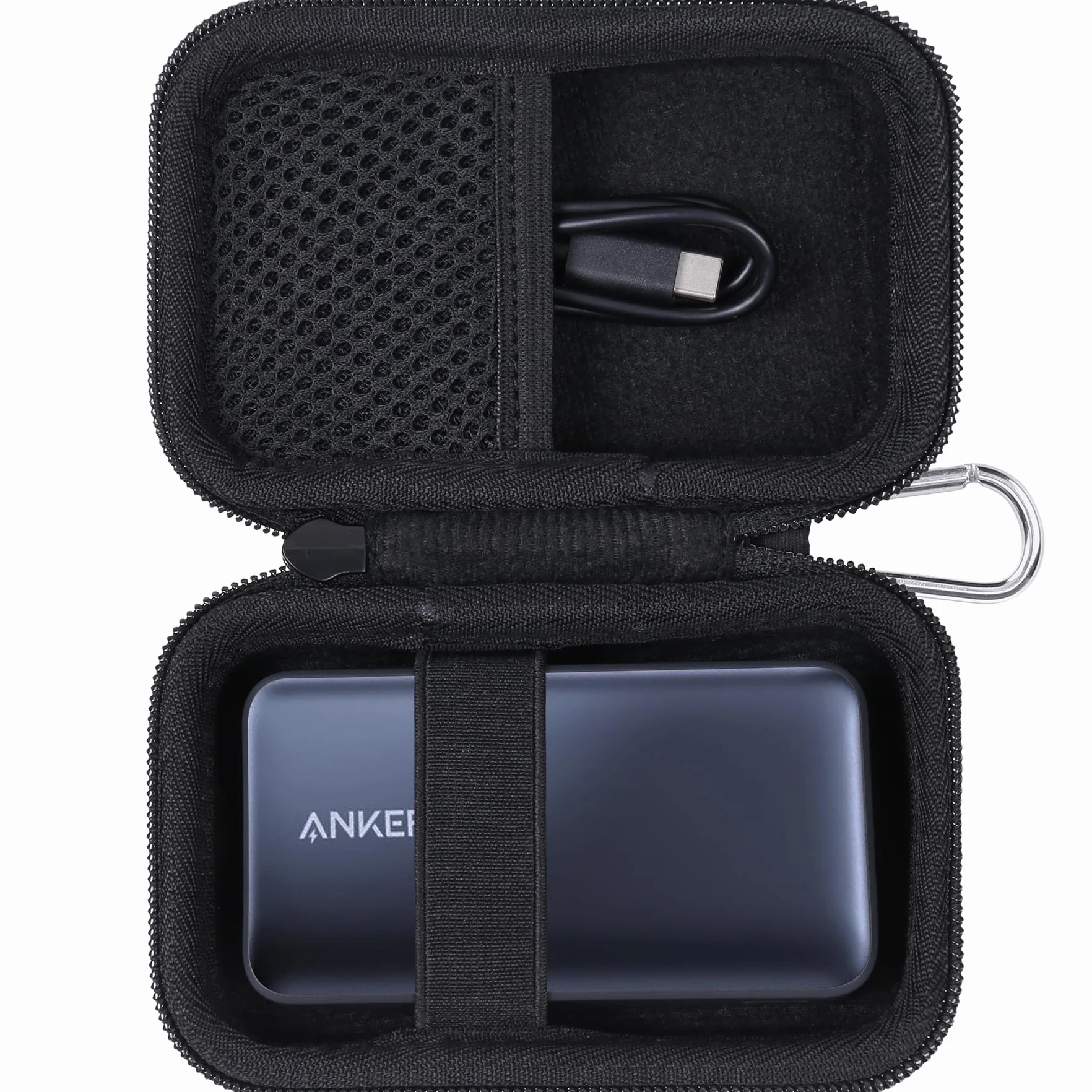 Khanka Zamienny twardy futerał do Anker Nano 30W Power Bank 10000 mAh, pokrowiec podróżny, czarny