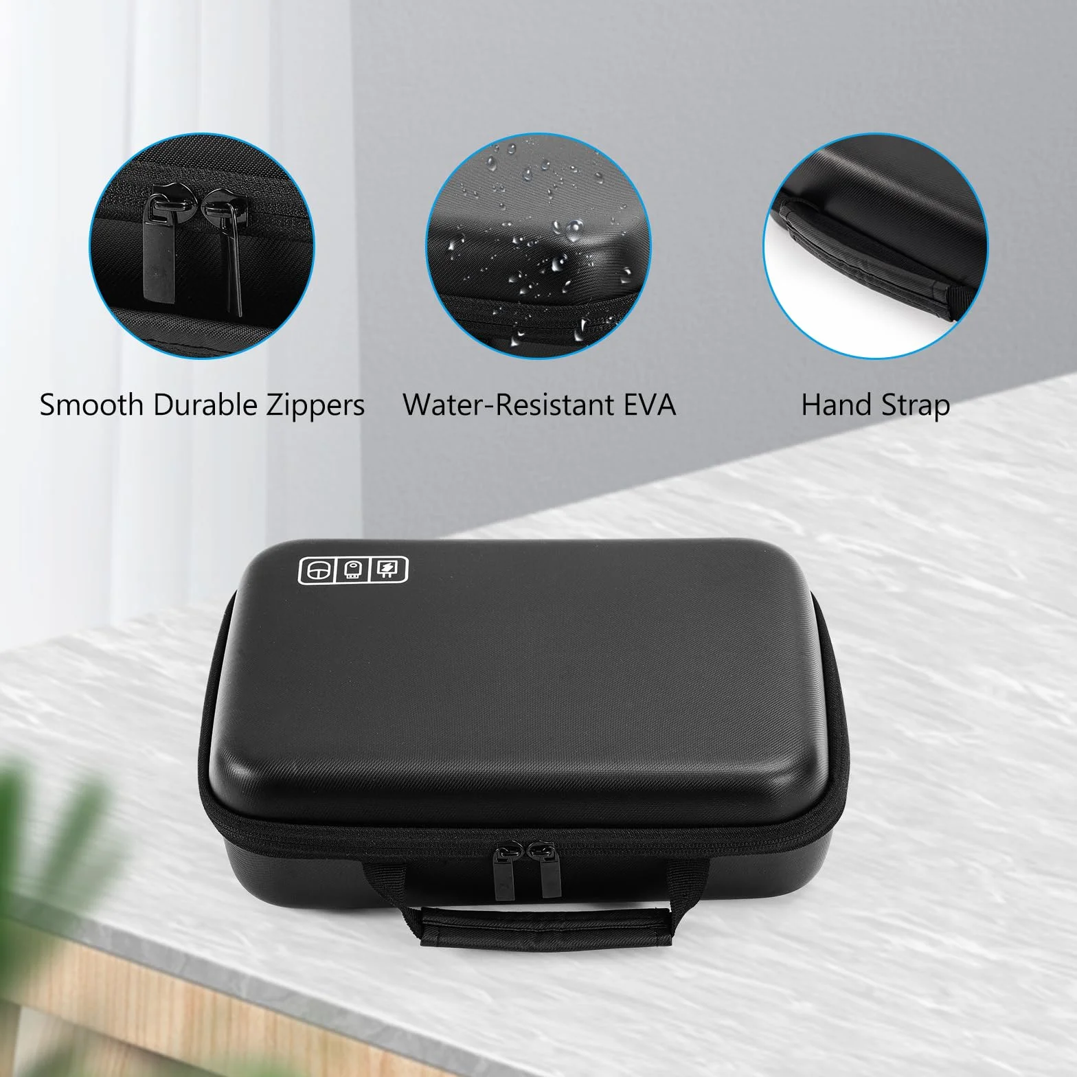 ProCase Organizer na akcesoria elektroniczne, torba podróżna, przenośna, elektroniczna torba na kabel do MacBooka Power Adapter, kabel, Apple Pencil, mysz, pamięć USB, powerbank, karta SD, Xl-czarny