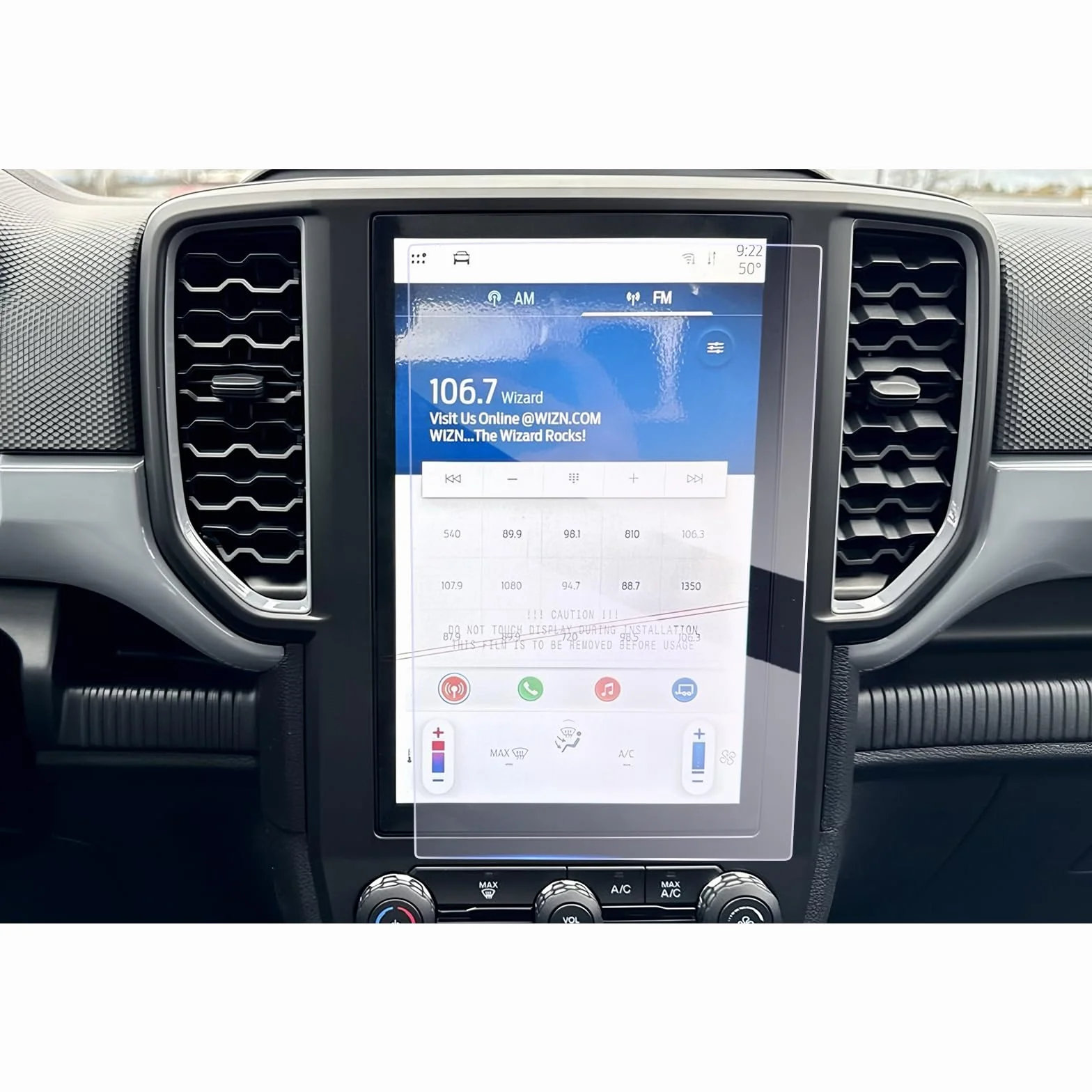 GAFAT Folia ochronna do nawigacji Ford Ranger T9 2024 2025 2026 10,1 cala, folia ochronna na wyświetlacz do Ranger Wildtrak X Raptor 10,1" Sync 4 TouchScreen, 9H odporna na zarysowania