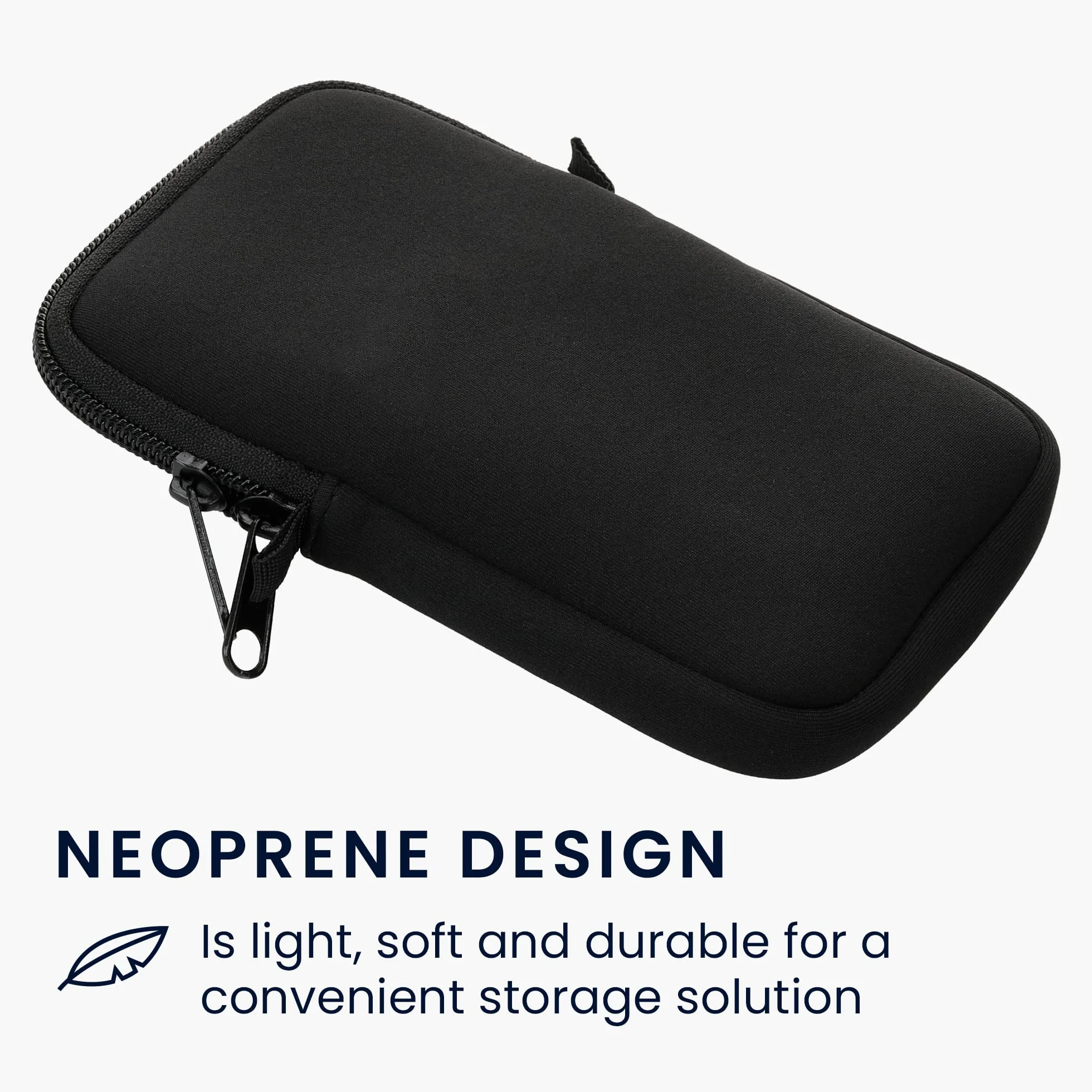 kwmobile Neoprenowe etui na telefon L - 6.5" - 16,5 x 8,9 cm Uniwersalne etui z paskiem na szyję i zamkiem błyskawicznym - kolor czarny