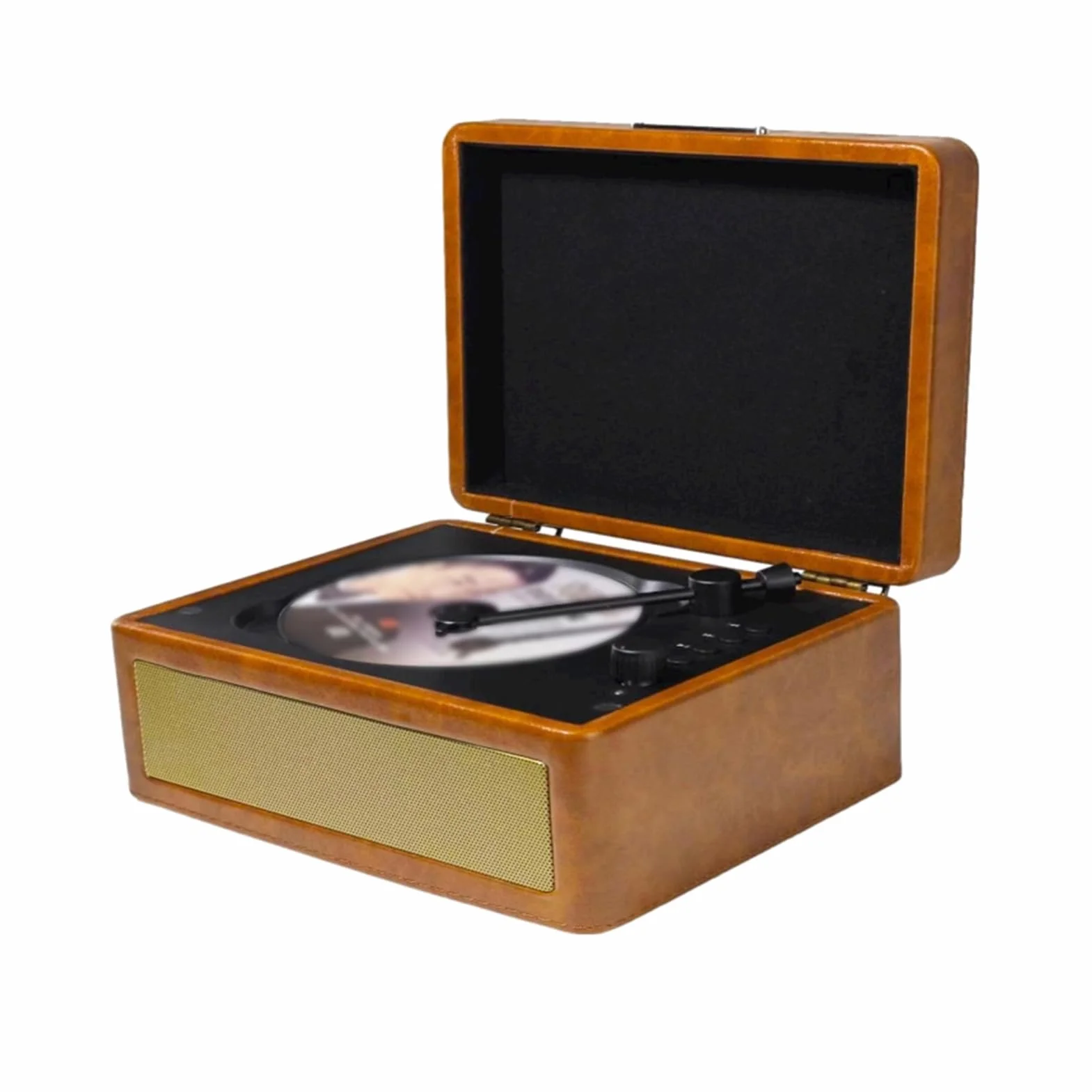 Odtwarzacz CD, Odtwarzacz Retro CD Z możliwością Wkładania Płyty w Formie Tacy Odtwarzanie Z Dysku USB Vintage Odtwarzacz CD dla Entuzjastów Muzyki i Kolekcjonerów (Khaki)
