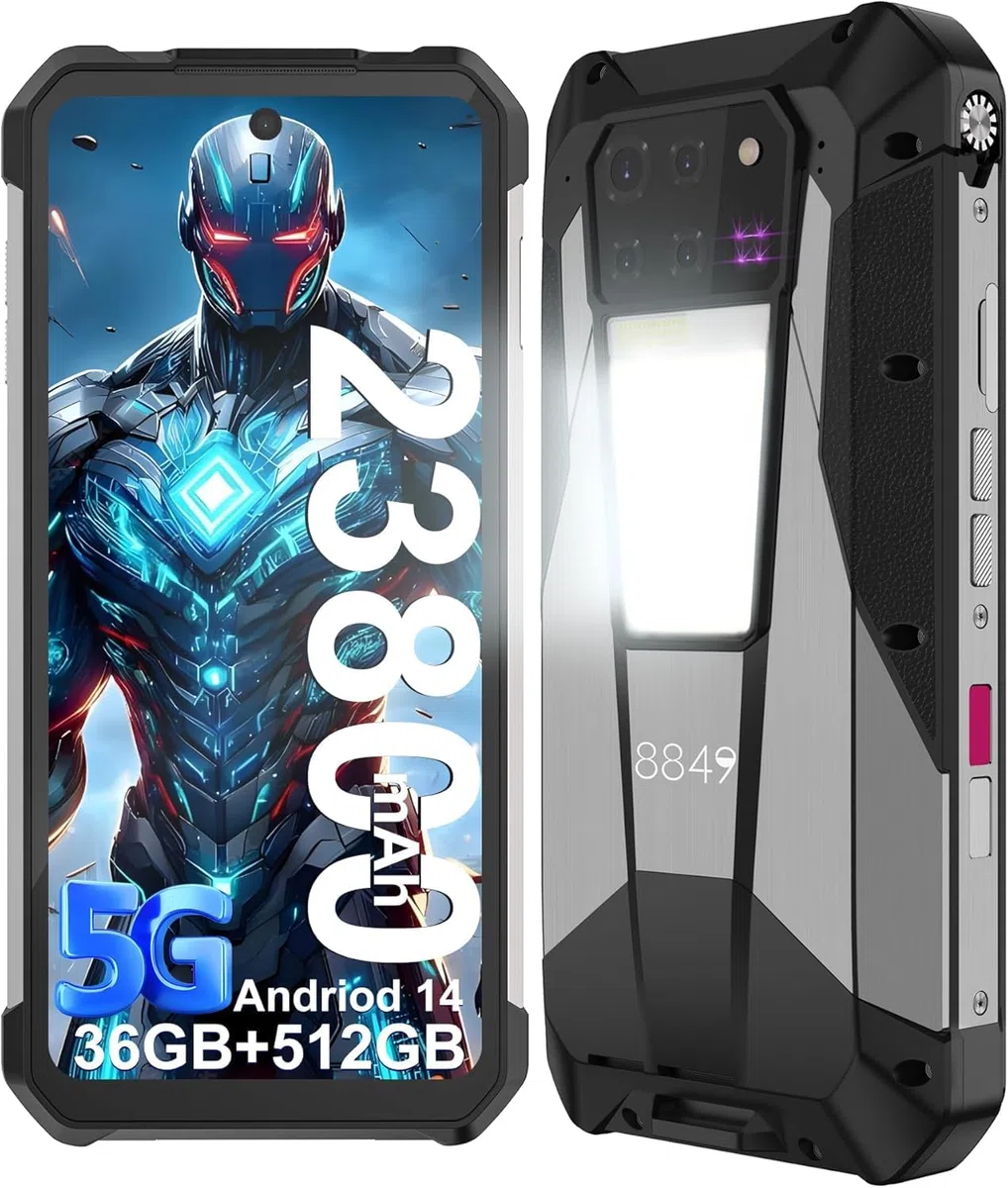 8849 Tank 3 Pro wytrzymały smartfon 23800 mAh wytrzymały projektor telefon 36 GB + 512 GB Dual SIM 5G Android 14 odblokowane telefony komórkowe 17.2 cm duży ekran, światło kempingowe/rozszerzenie 2 TB