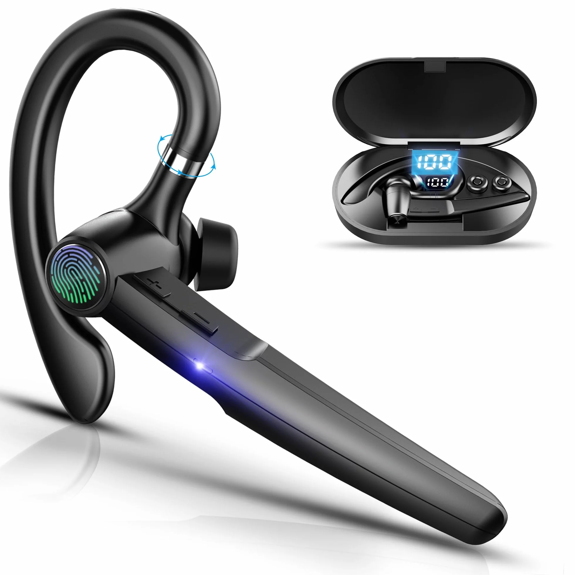 Zestaw słuchawkowy Bluetooth z mikrofonem Bluetooth 48 godzin, zestaw słuchawkowy Bluetooth bez użycia rąk, słuchawki douszne, do telefonu iPhone Samsung Android