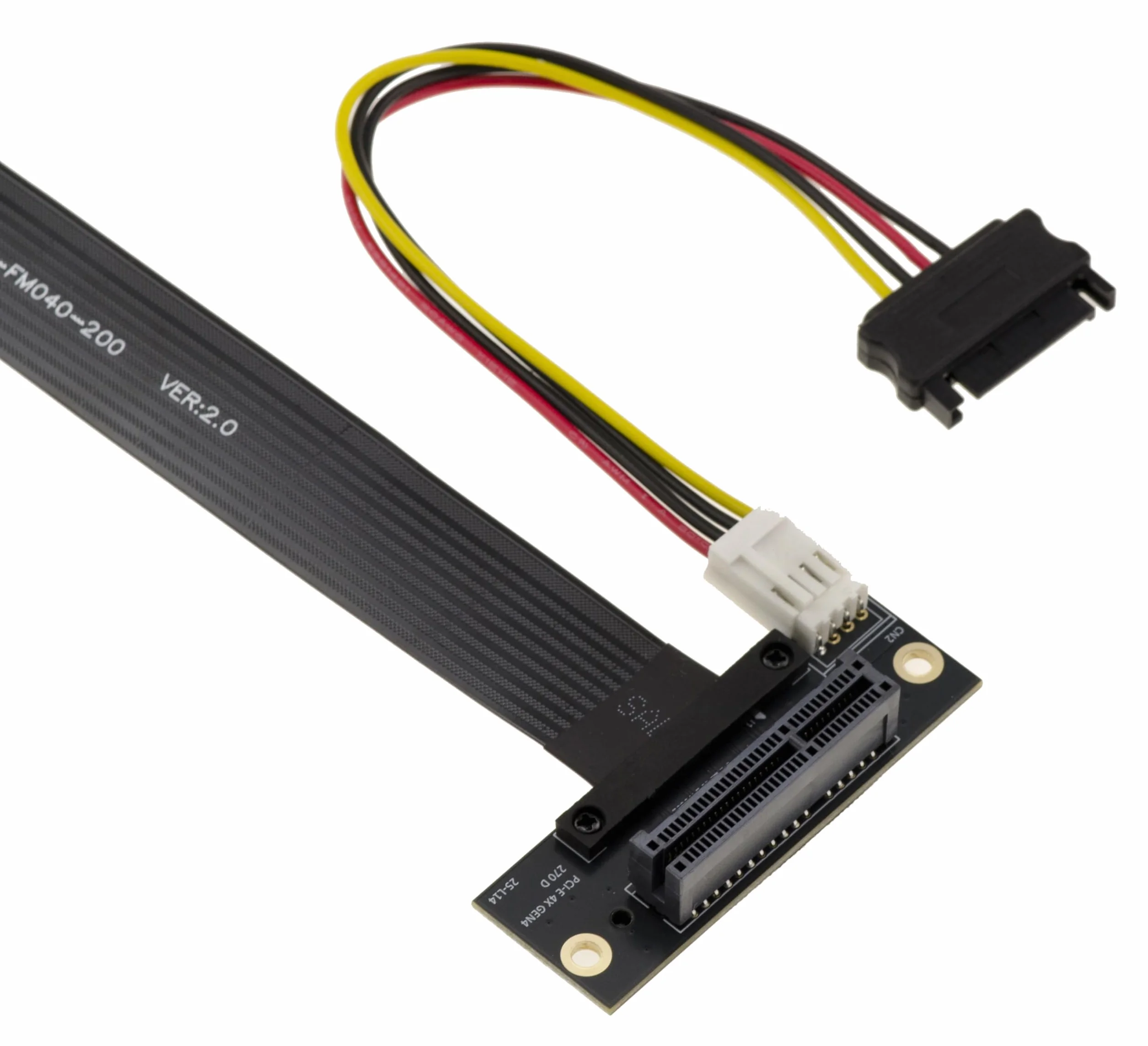 KALEA-INFORMATIQUE Adapter Riser Gen 4.0 M2 M Key do PCIe x4 żeński 20 cm