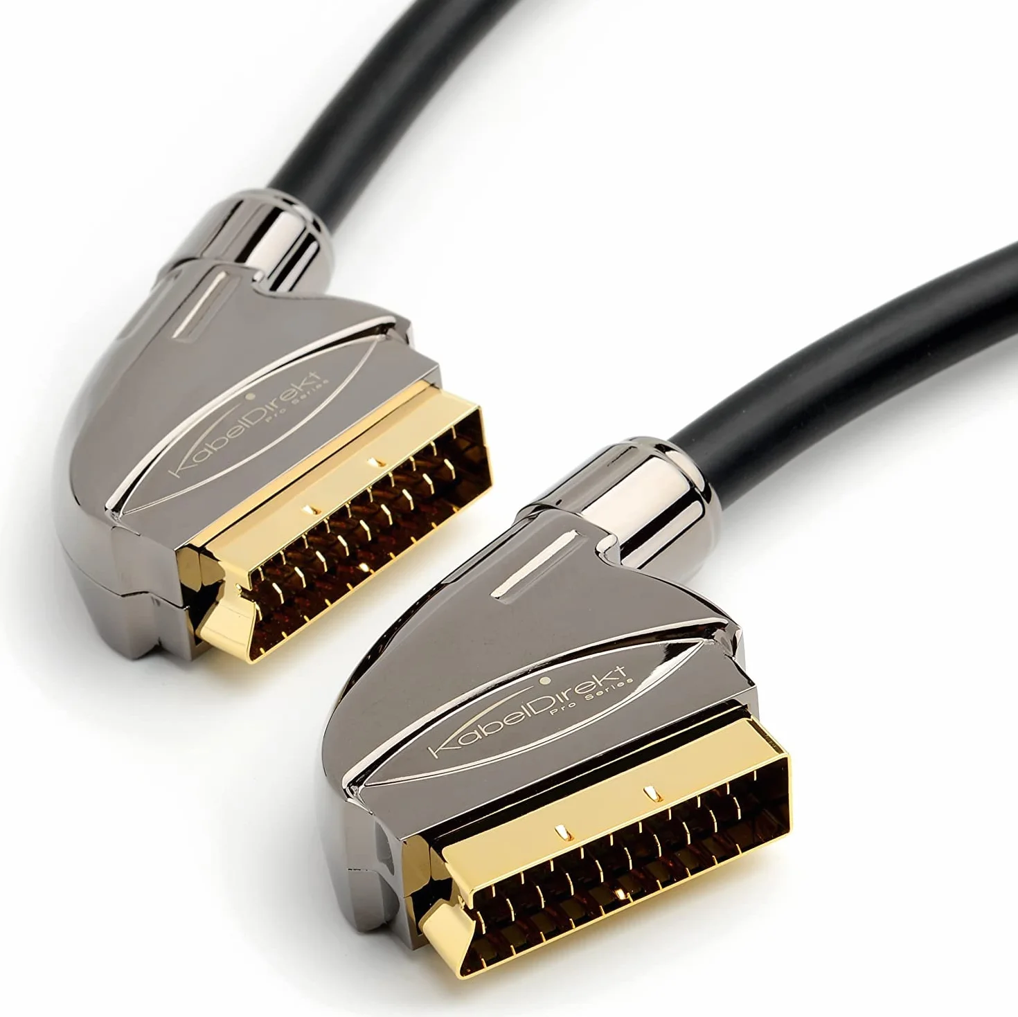 KabelDirekt – Przewód SCART 1,5m (21-pinowe złącze precyzyjne, kilkakrotne ekranowanie, Full HD) – PRO Series