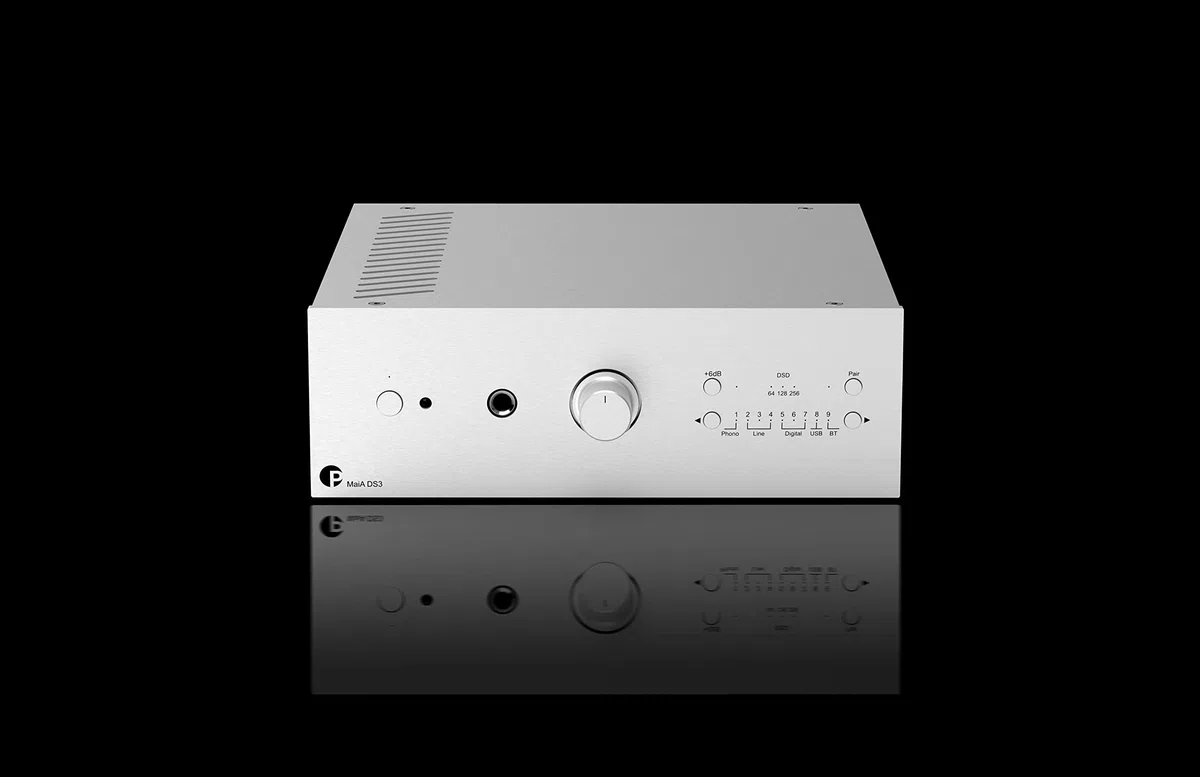 Pro-Ject MaiA DS3, wydajny wzmacniacz stereo z Bluetooth 5.0 aptX HD, wyjście słuchawkowe, fono-in, USB (czarny)
