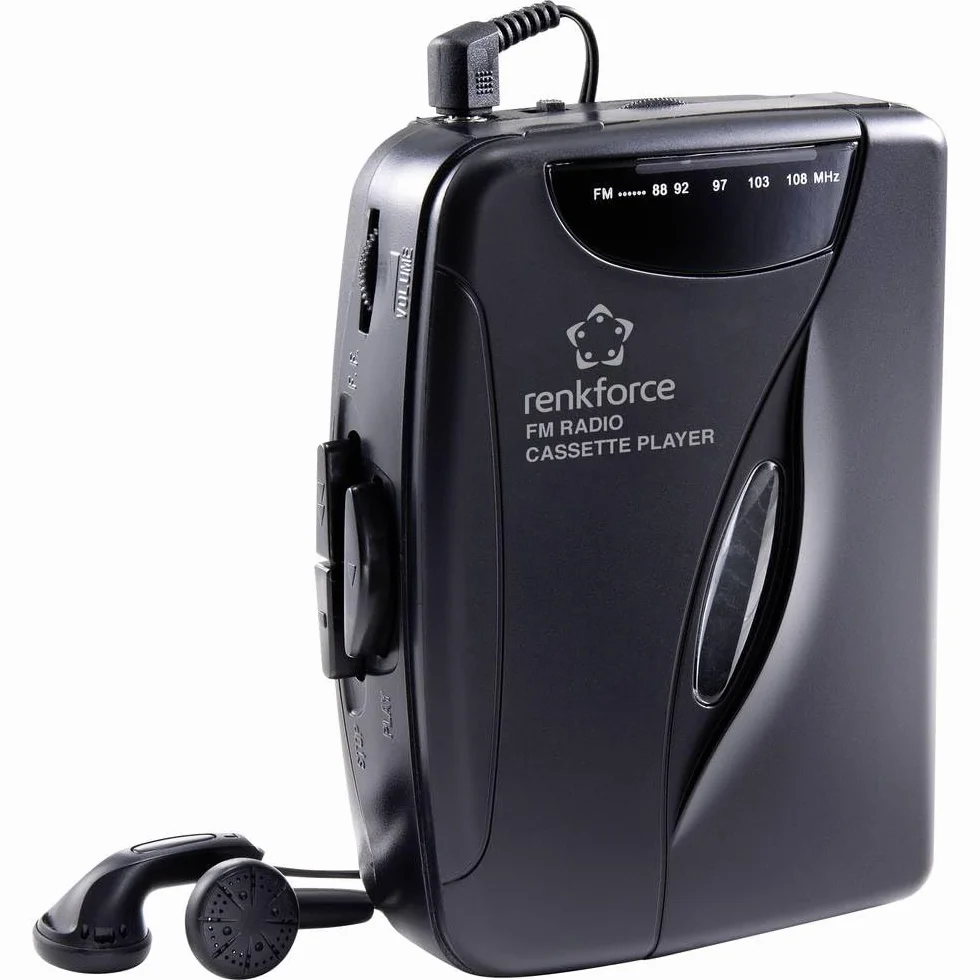 Renkforce RF-CP-150 Przenośny odtwarzacz kasetowy Czarny