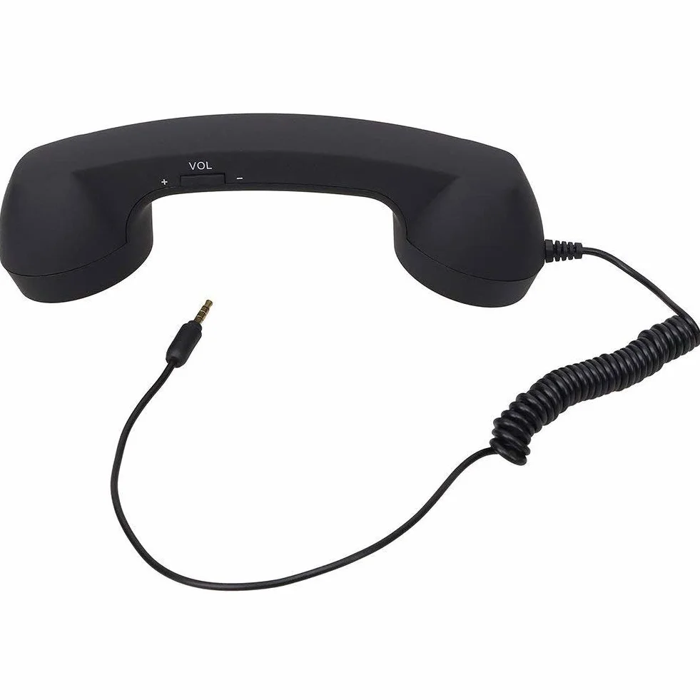 Zestaw słuchawkowy w stylu retro z głośnikiem, mikrofonem, słuchawki do smartfonów i telefonów komórkowych, tabletów, komputerów PC, retro okablowane słuchawki telefoniczne, antyadrowanie, 3,5 mm