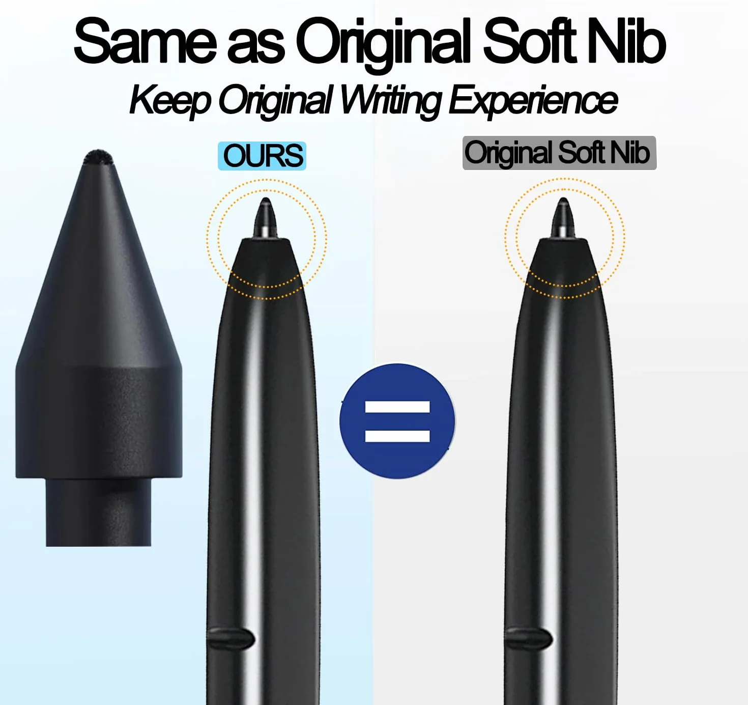 Oryginalne miękkie końcówki do Samsung S Pen Galaxy Tab S6 Lite, S10, S9, S8, S7 FE, czarne