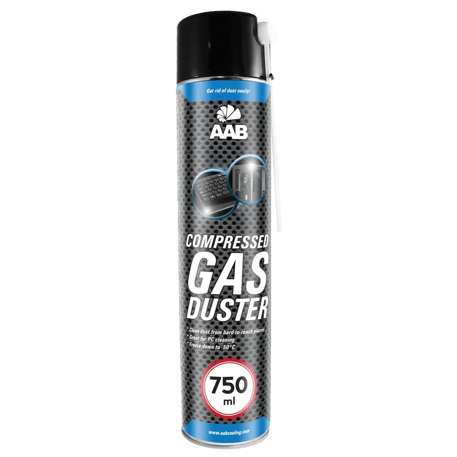 4 x AAB Compressed Gas Duster 750ml - Sprężony Gaz, Sprężone Powietrze do Wydmuchiwania Kurzu, Puszka, Aerozol do Czyszczenia Komputera, Klawiatury, Laptopa, Sprzętu Biurowego, PC