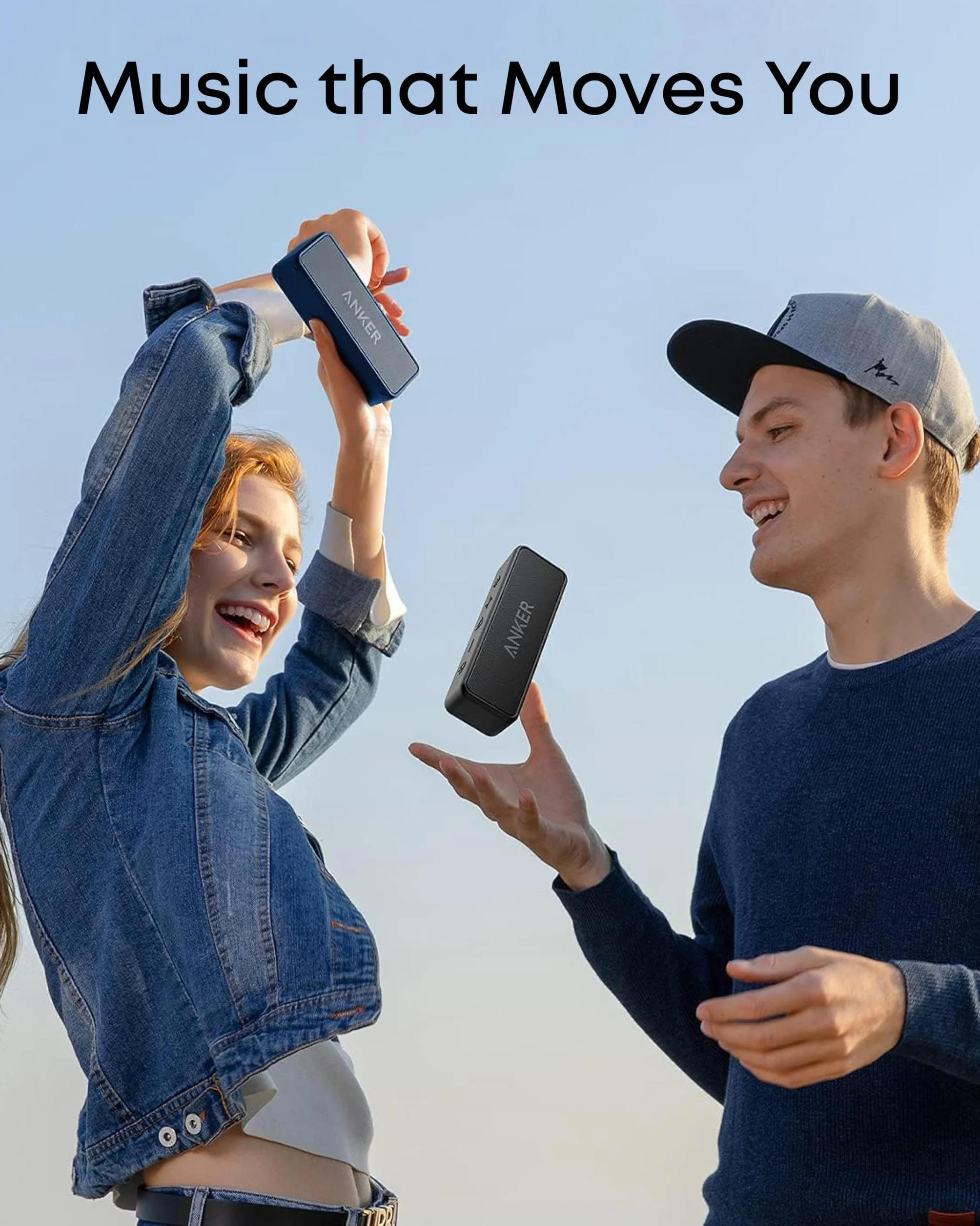 SoundCore 2 Anker głośnik Bluetooth, ogromny z dwoma przetwornikami basowymi, akumulator 24 h, ulepszona ochrona przed wodą IPX7, bezprzewodowy, do iPhone'a, Galaxy itd. (Czarny)