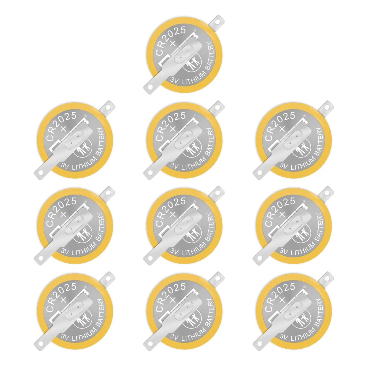 EEMB CR2025 Baterie 3V litowa Li-MnO ₂ Bateria z przyciskiem 2025 Gameboy Cartridge Battery Tabs Kolor lutowania GBC CR2025 3v Bateria litowa zamienna Gameboy Save Battery Solder Tabs(10, CR2025-LBY2)