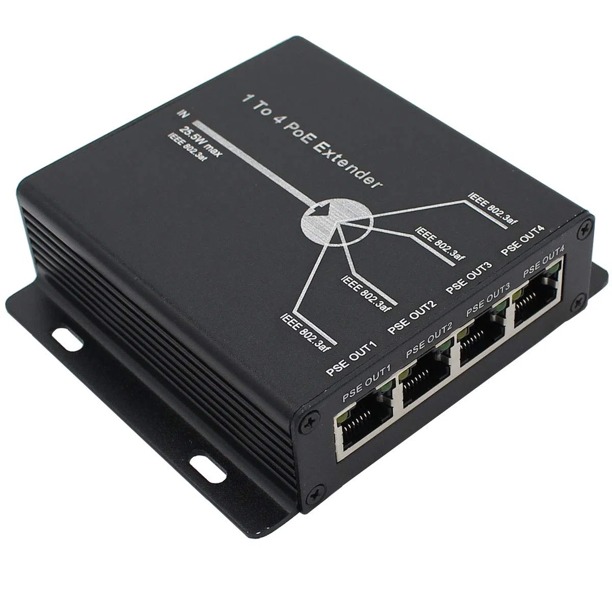 POE Przedłużacz RJ45 4-portowy 10/100M IEEE802.3at (Power AP, kamera IP, telefon IP i inne urządzenia sieciowe