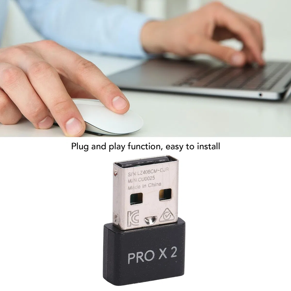 CCYLEZ Adapter USB Dongle do Myszy do Gier, częstotliwość Odpytywania 2000 Hz Odbiornik Bezprzewodowej Myszy Gier 2 KHz Adapter USB Odbiornika dla Bezprzewodowej Gi