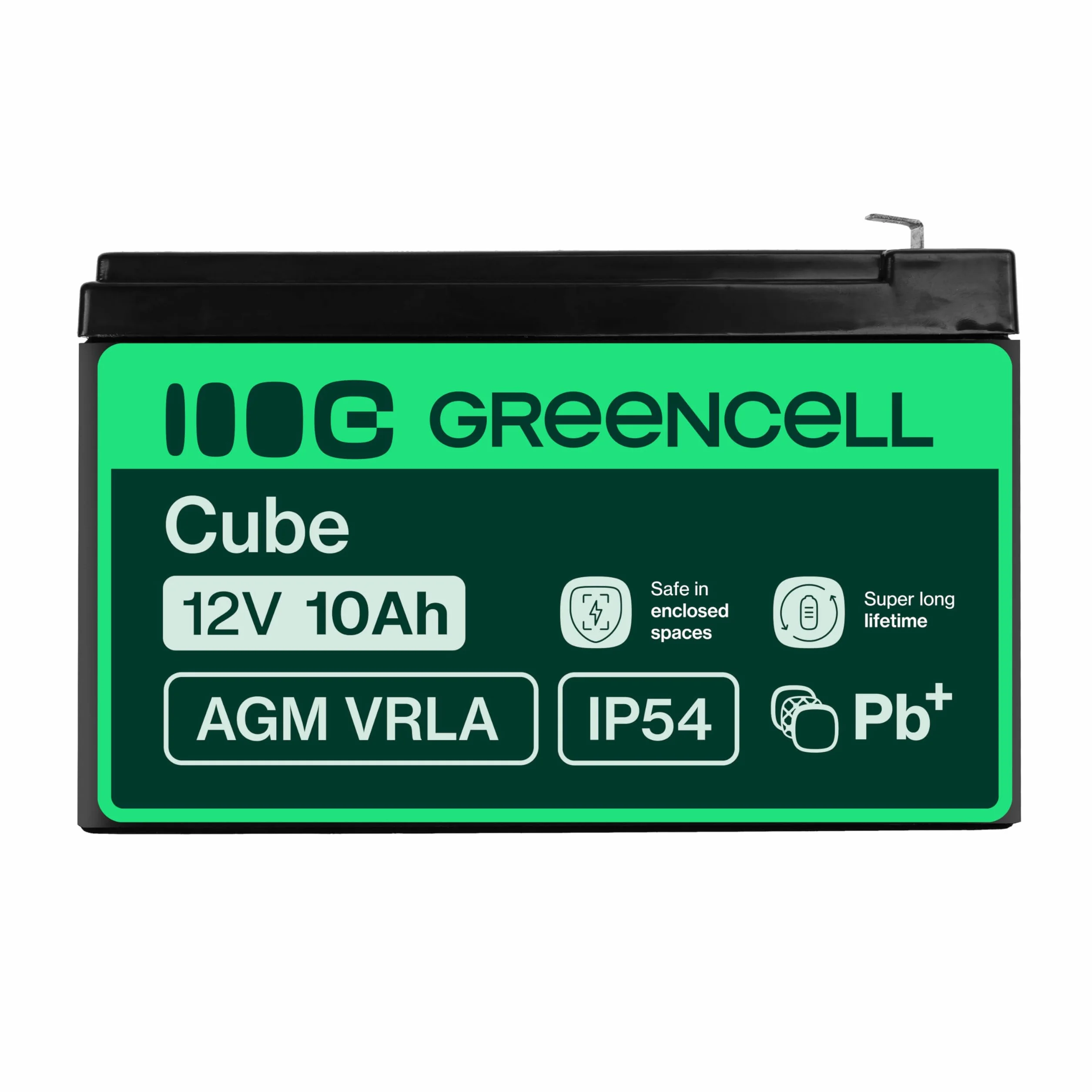 Green Cell AGM 12 V 10 Ah akumulator z włókniny VRLA akumulator ołowiowo-żelowy, odporny na cykle Unbemann UPS USV, zasilanie awaryjne w systemie UPS