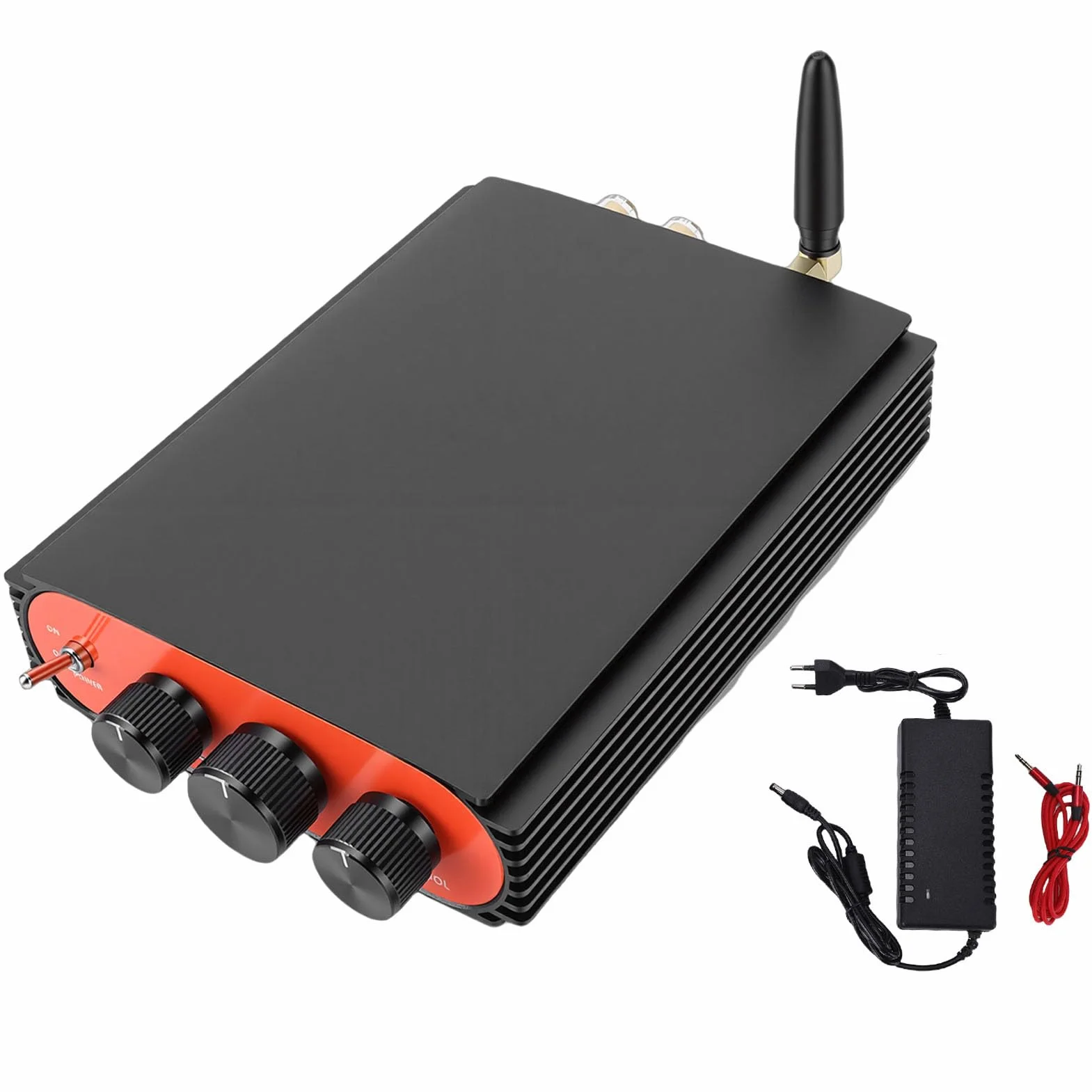 Jectse Płytka Wzmacniacza Audio o Mocy 600 W, Wzmacniacz Stereo Bluetooth, Układ Wielointerfejsowy TPA3255 DSP Dwukanałowy Wzmacniacz Stereofoniczny TPA3255, do Głośników (wtyczka UE)