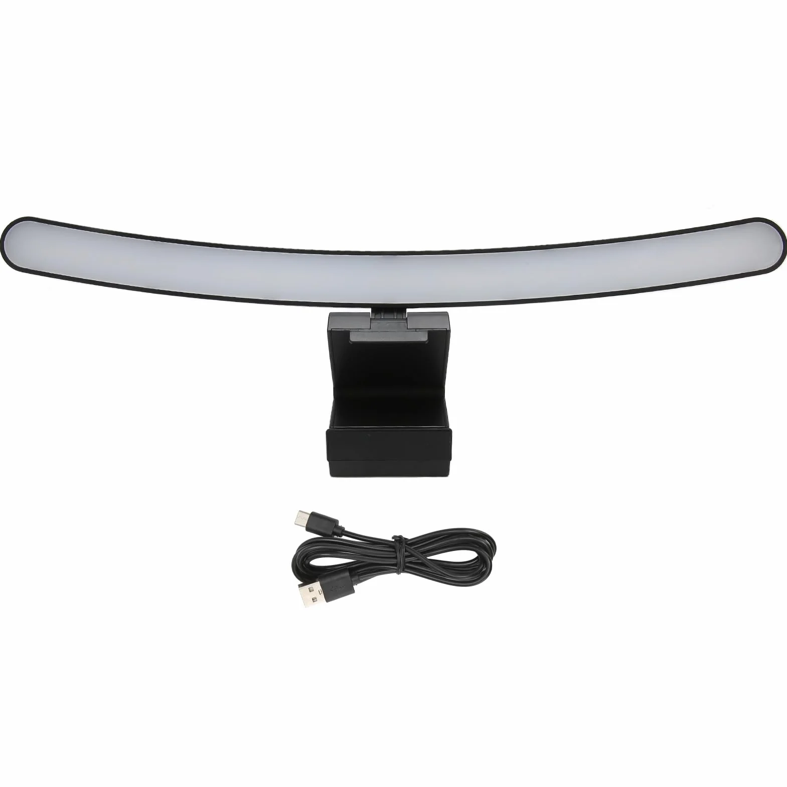 Zakrzywiona Lampa Monitora USB C, Bezstopniowe Przyciemnianie, 3 Temperatury Barwowe, Sterowanie Dotykowe, Asymetryczne Źródło Światła