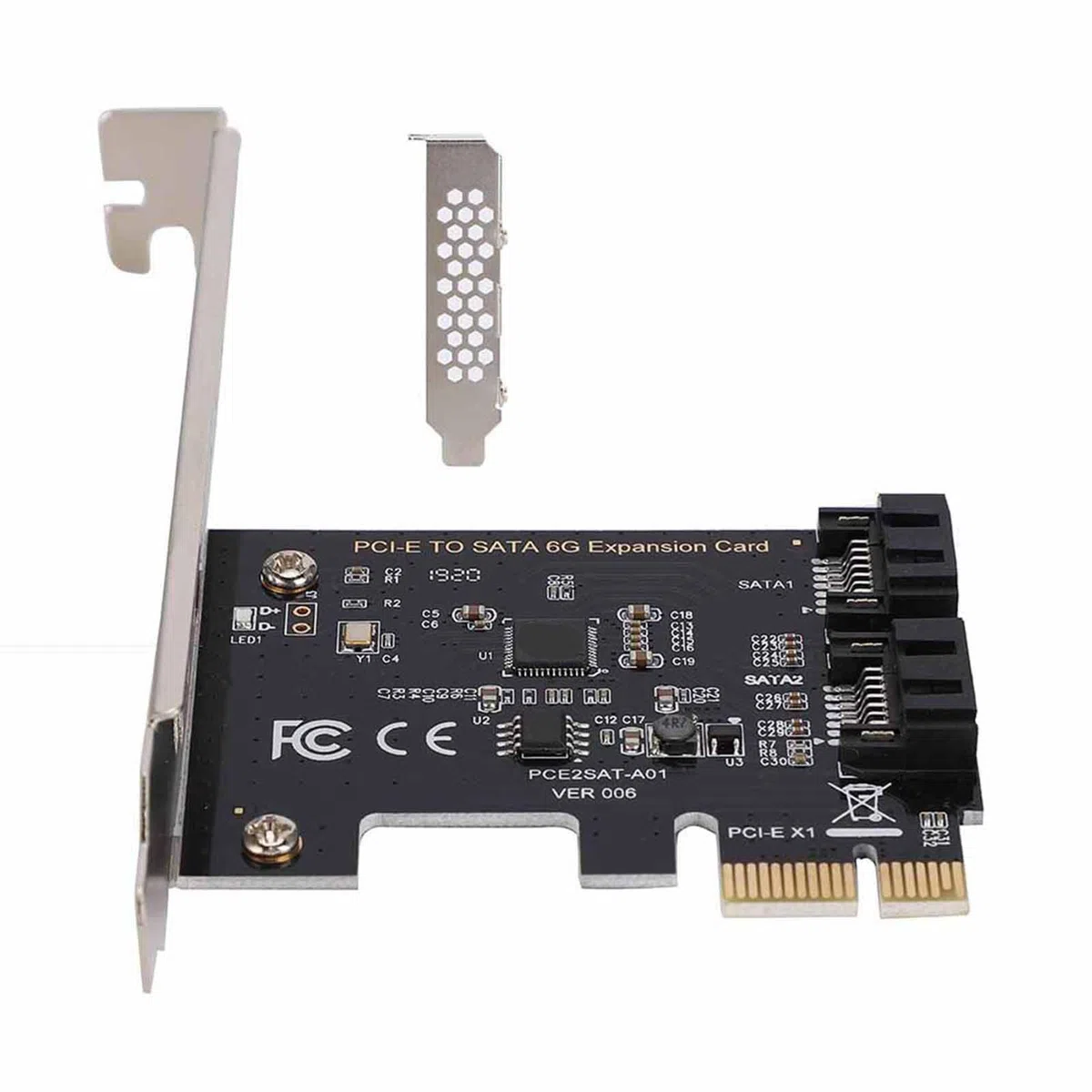 2-portowa Karta Rozszerzeń Pci Express, Karty Rozszerzeń SATA III 6 Gb/S, 6 GBPS, Karty PCI-E Plug And Play dla Dużej Obudowy/Małej Obudowy