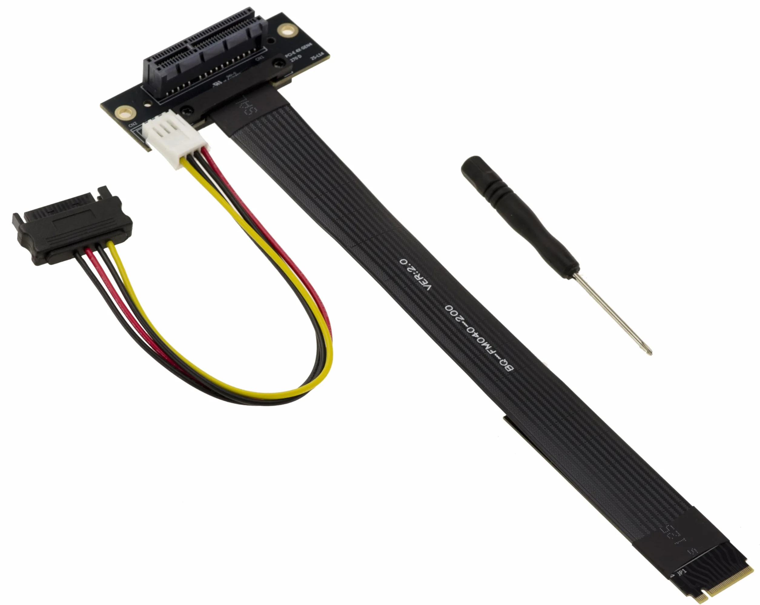 KALEA-INFORMATIQUE Adapter Riser Gen 4.0 M2 M Key do PCIe x4 żeński 20 cm