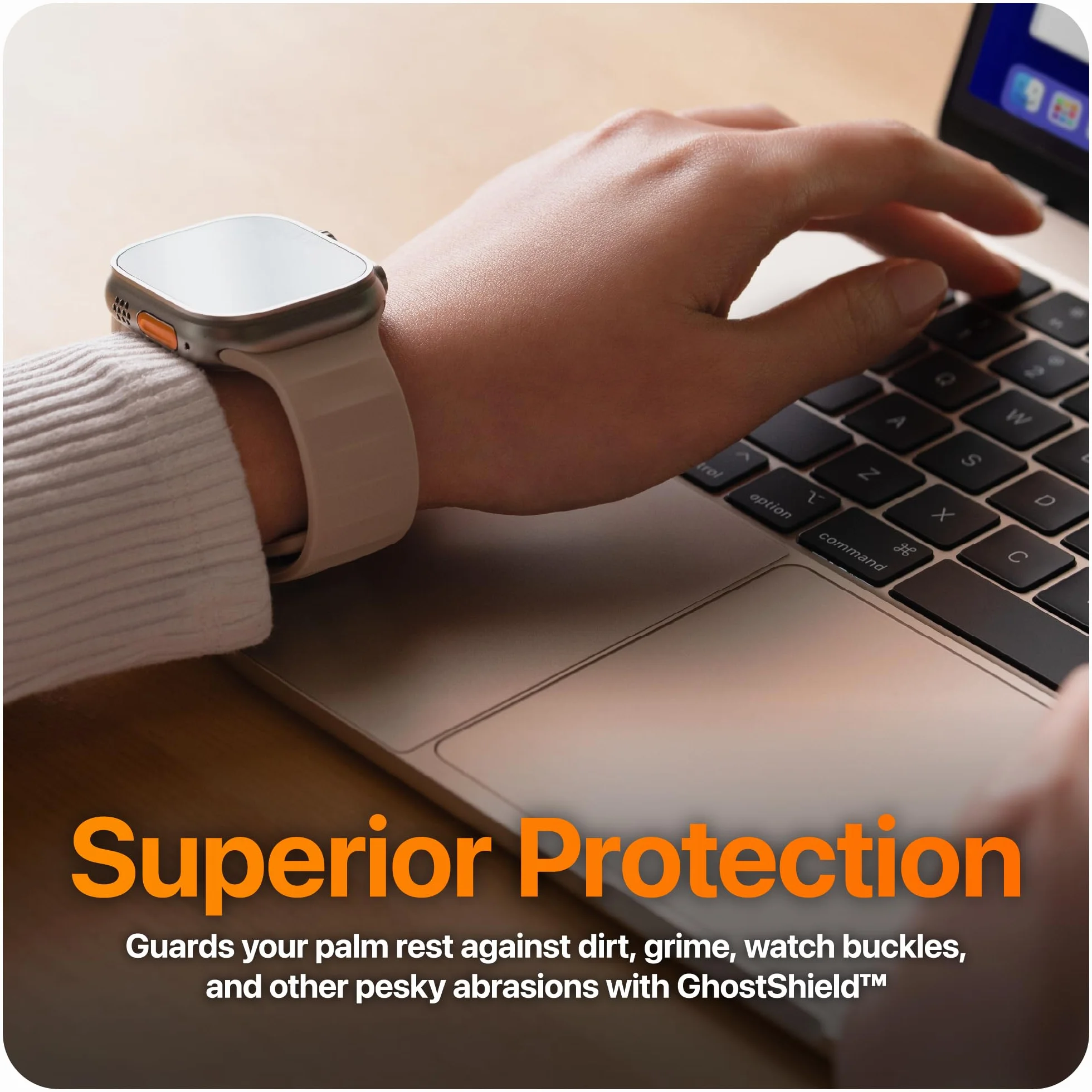 UPPERCASE Zestaw ochraniaczy na nadgarstki do MacBook Pro 16" (2021+) srebrny
