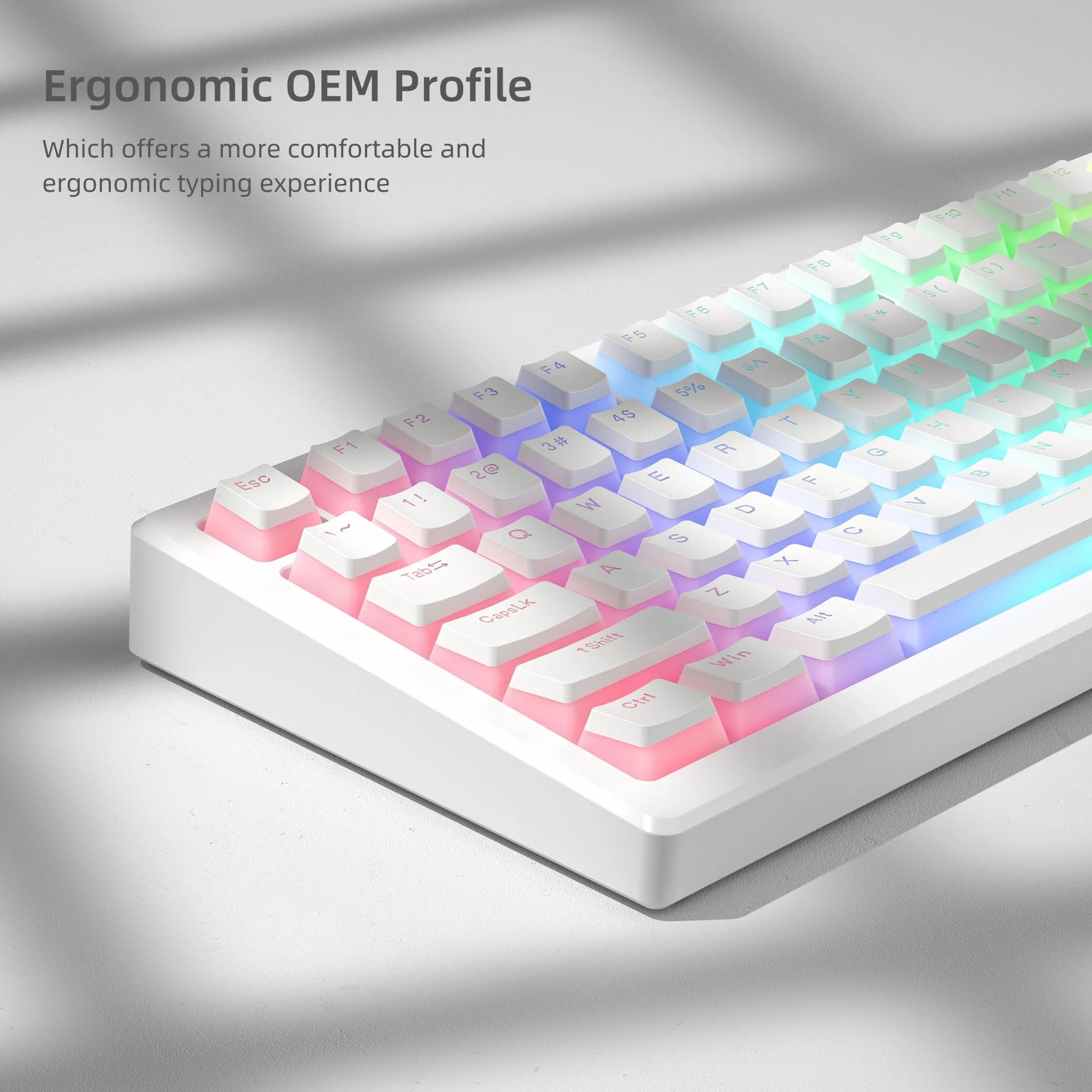Pudding Keycaps PBT 100% 130 klawiszy Shine Through Custom Keyboard Keycaps Profil OEM dla klawiatur MX-stem Switches biały