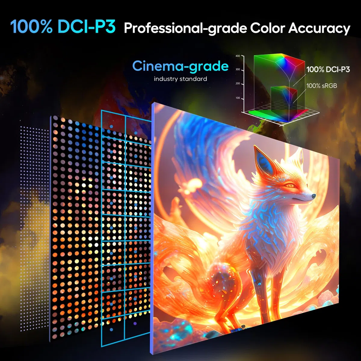 UPERFECT 4K QLED 15,6-calowy monitor przenośny z 3840 x 2160 UHD 100% AdobeRGB 1200: 1 kontrastowy ekran do laptopa PC konsola do gier, metalowy korpus, wyświetlacz mobilny kompatybilny z VESA