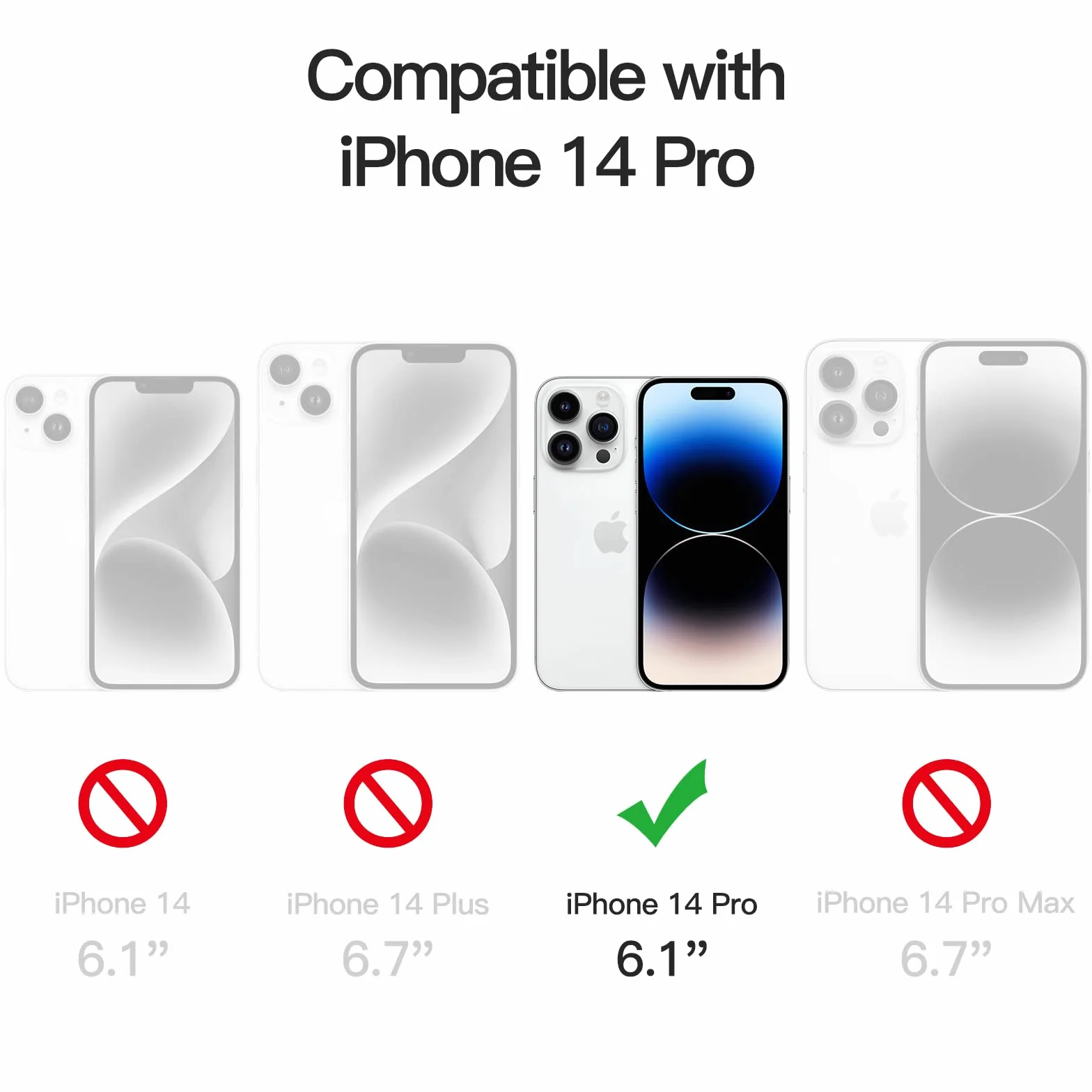 JETech Pełny Pokrycie Ochraniacz Ekranu dla iPhone 14 Pro 6,1 Cala, Screen Protector 9H Szkło Hartowane Film Folia, Przyjazny dla Przypadku, HD Przezroczyste, 3 Sztuki
