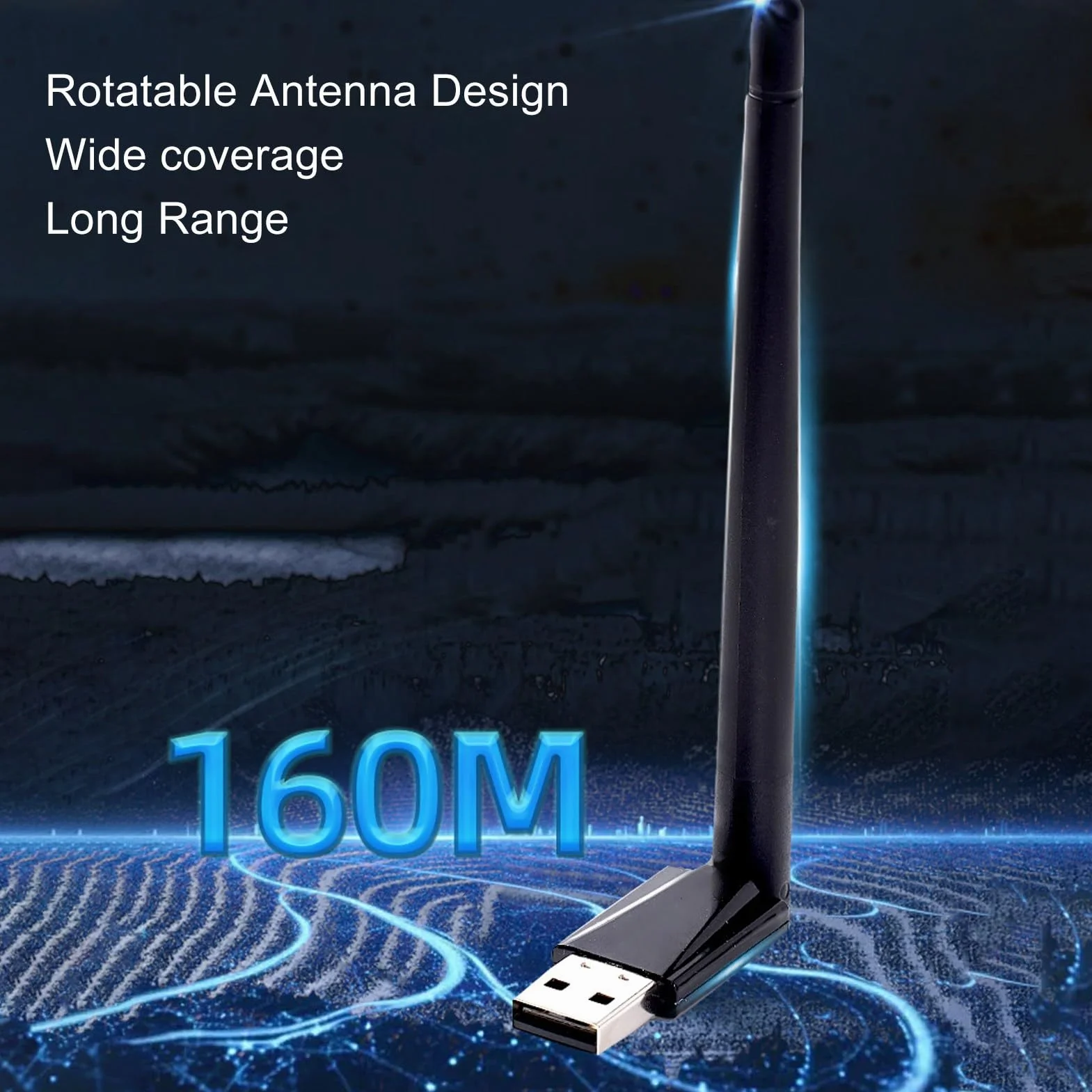 Adapter USB Bluetooth 5.4 do Komputera PC, Daleki Zasięg 160M, Klucz Sprzętowy Bluetooth BR/EDR o Niskim Opóźnieniu, Obsługa Systemu 10/11/8.1, do Klawiatury Bluetooth