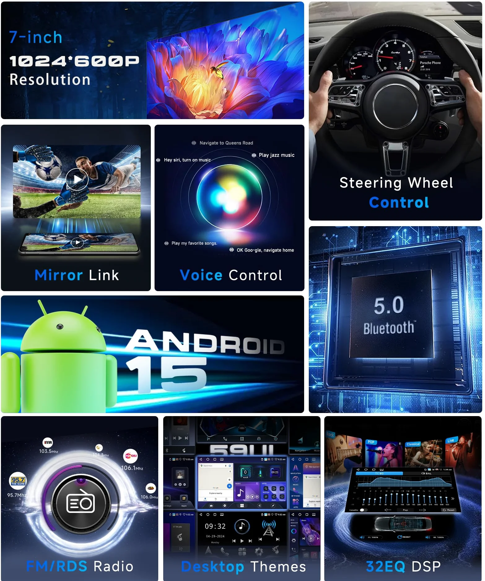 VECHTEL Radio samochodowe 4G+64G Android 15 dla Audi A4 S4 RS4 B6/B7 8E 2002-2008, radio samochodowe z systemem Android CarPlay bezprzewodowe, ekran dotykowy 7-calowy GPS Wi-Fi USB Type-C Bluetooth FM