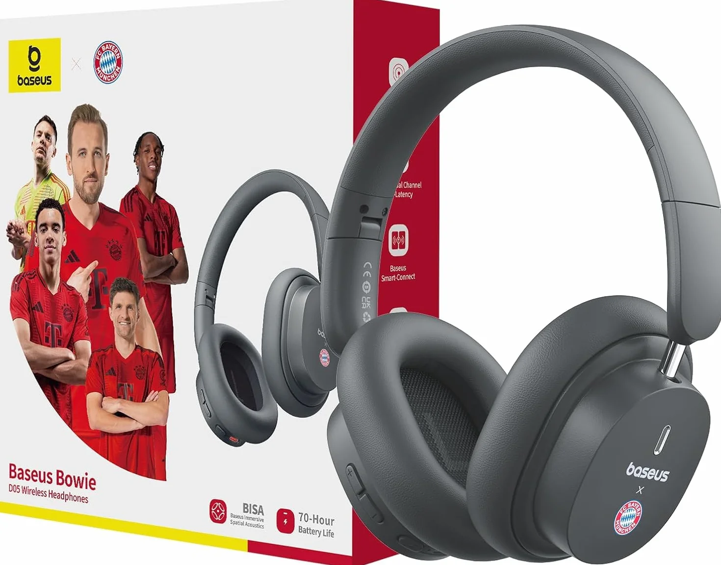 Baseus D05 – słuchawki douszne Bluetooth z mocnym basem, 50 godzin odtwarzania, wyraźne rozmowy z ENC, izolacja hałasu, wygodne dopasowanie, lekkie i składane słuchawki