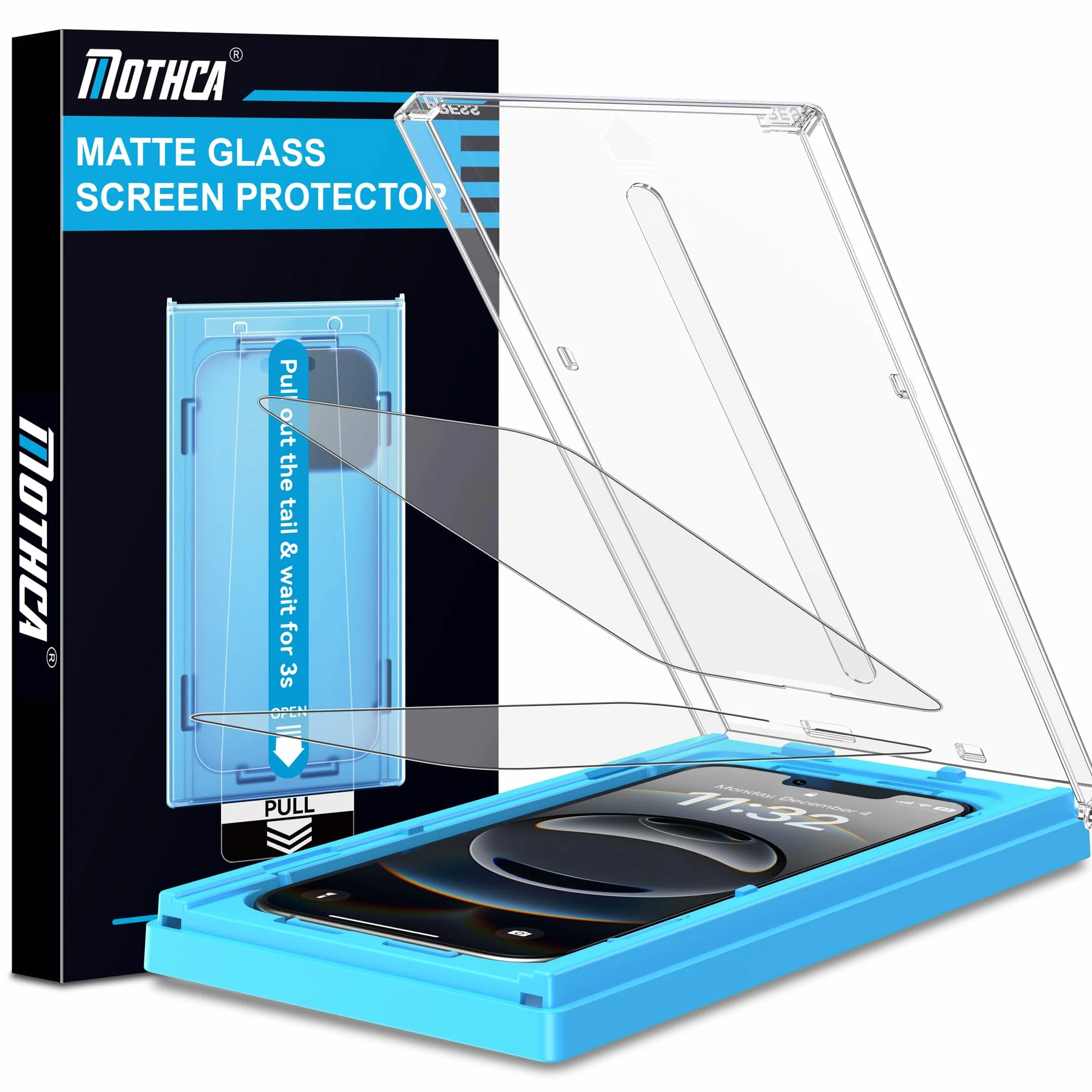 Mothca Mata ze szkła pancernego do iPhone 16e/13/13 Pro/14, 9H matowa folia ochronna Screen Protector, 6,1 cala