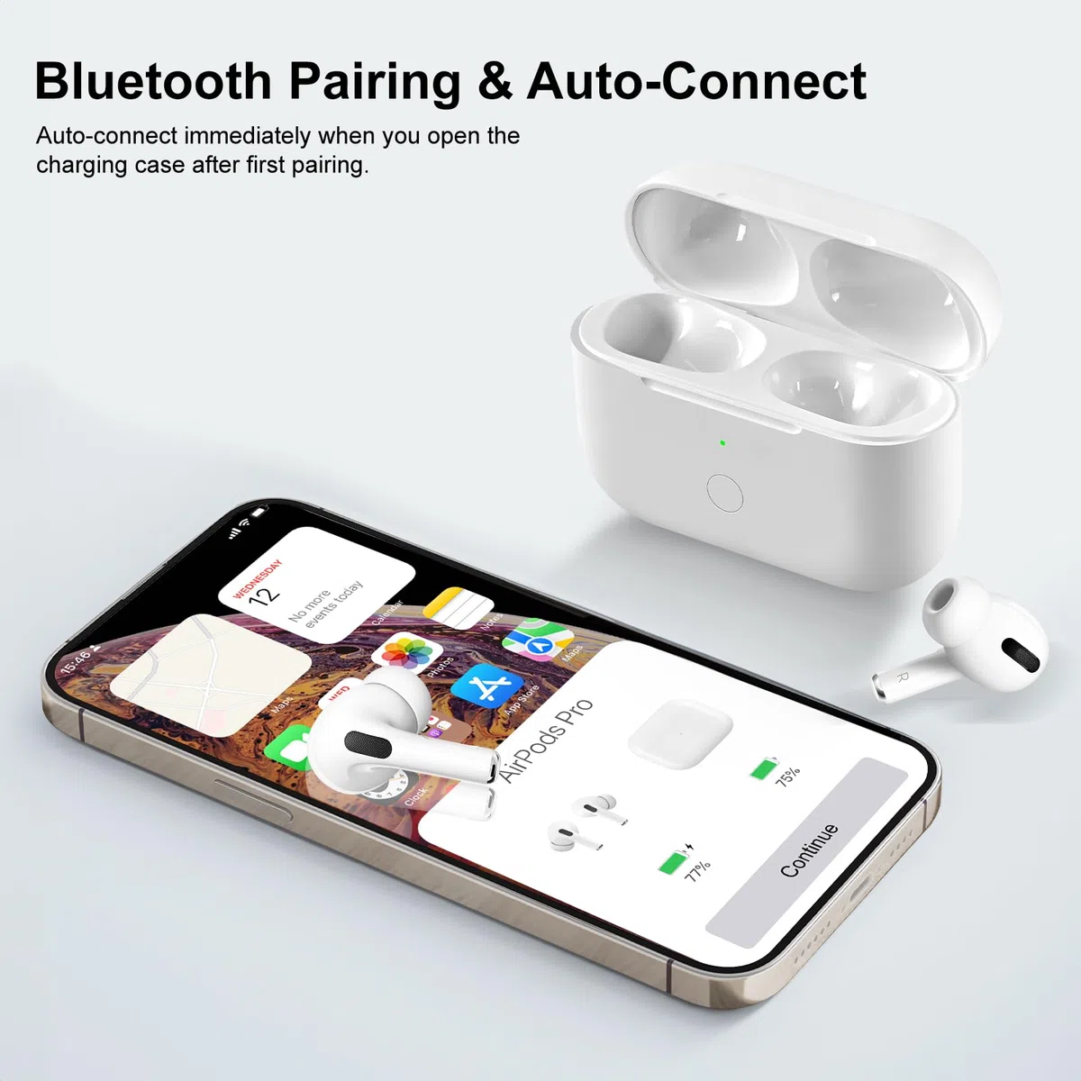 Bezprzewodowe etui ładujące kompatybilne z AirPod Pro 1. i 2. generacji, etui do ładowarki Air Pod Pro 2/1, zamiennik do USB-C, bez słuchawek dousznych