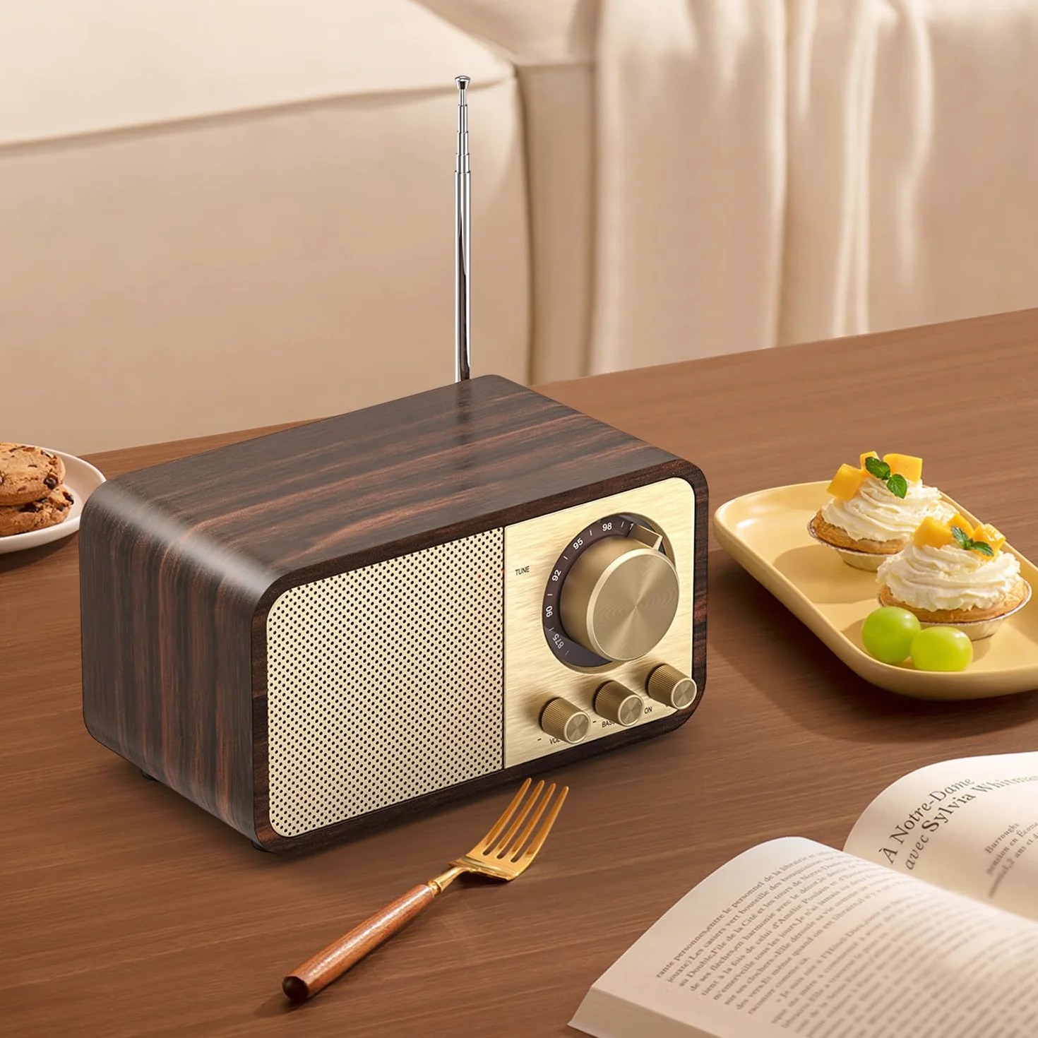Radio Retro Nostalgiczne z Bluetooth 2000 mAh Głośnik Basowy 5W AUX USB
