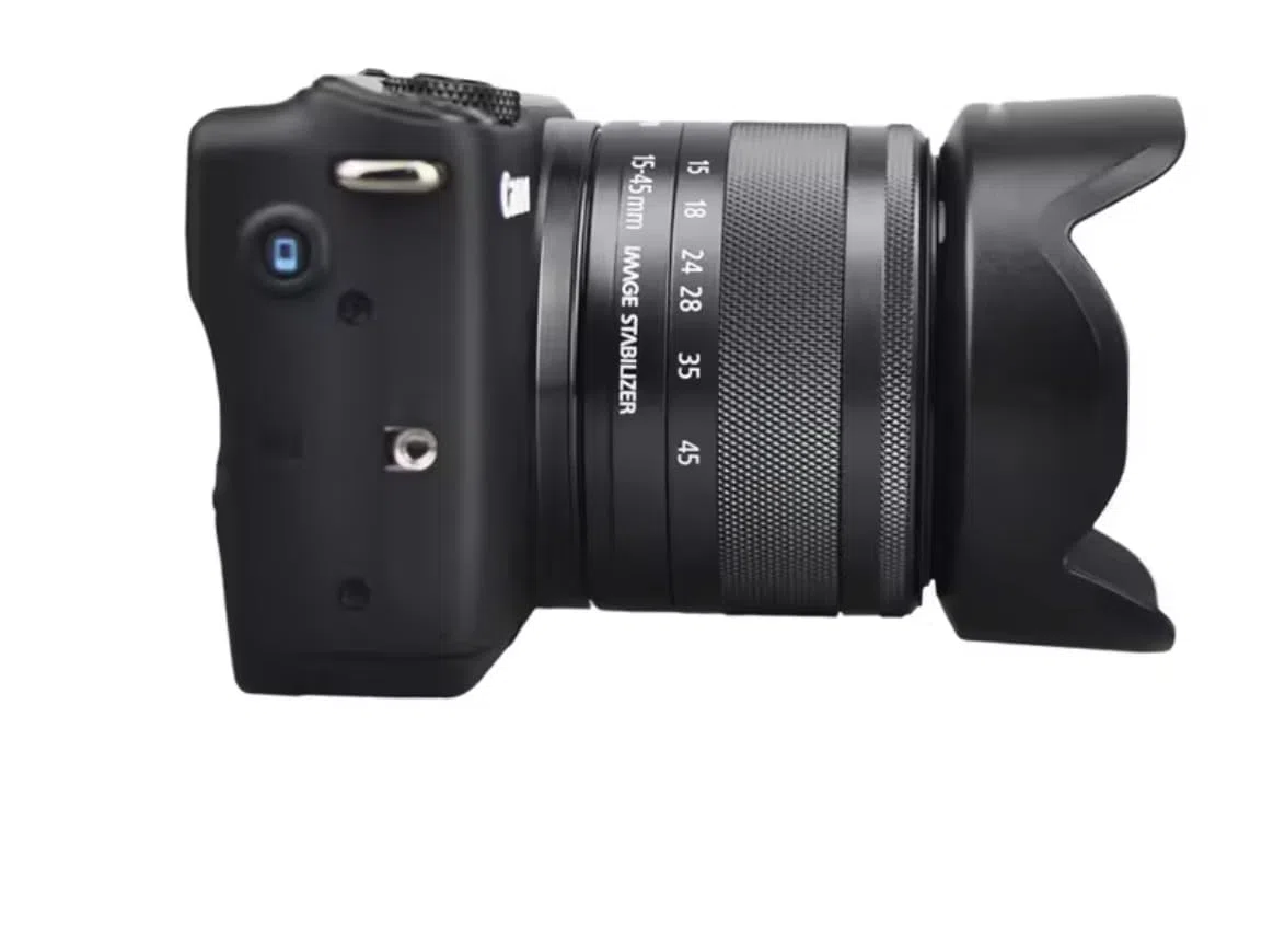 49 mm EW-53 osłona obiektywu | Kompatybilna z Canon EOS R100 R50 M50 Mark II M5 M6, RF-S 18-45 mm F4.5-6.3 is STM, EF-M 15-45 mm f/3.5-6.3 IS STM