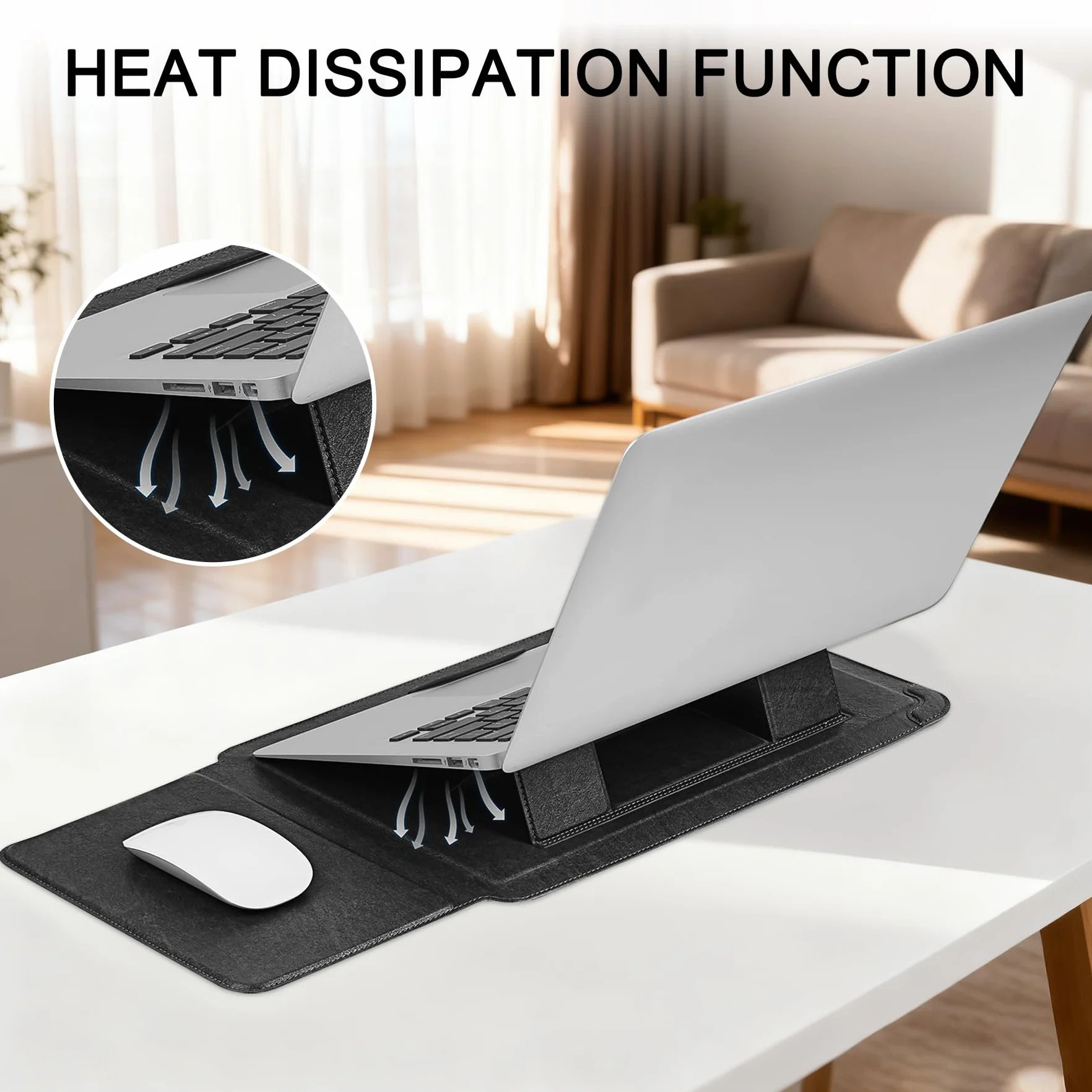 HoYiXi Pokrowiec na laptopa 14" z funkcją stojaka do - kompatybilny z Mac Book Pro 14 2021 / ASUS Vivobook 14 / HP Pavilion X360 / IdeaPad 14 / Acer Huawei Matebook 14" , kompatybilny z 13.3-14" PC