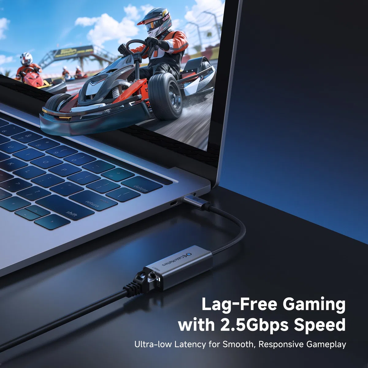 Cable Matters Adapter USB-C do Ethernet 2,5 Gb | Sieć 2,5 Gigabit, zgodny z USB4, Thunderbolt 5/4, MacBook i urządzeniami USB-C