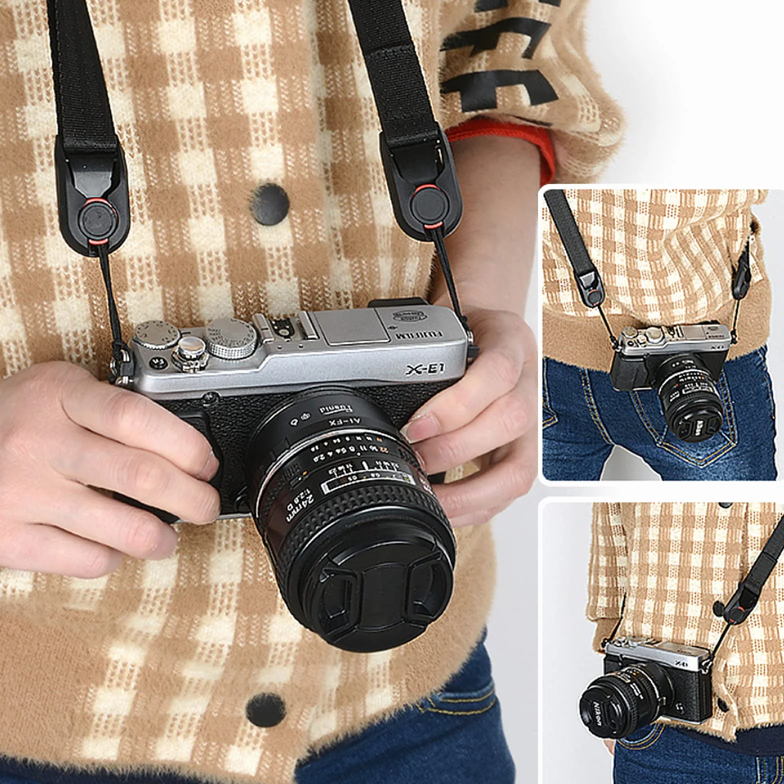 Zestaw pasków na ramię i pasek na ramię, zmywalny pasek na ramię regulowana długość od 45 do 152 cm, do Canon Nikon Sony DSLR