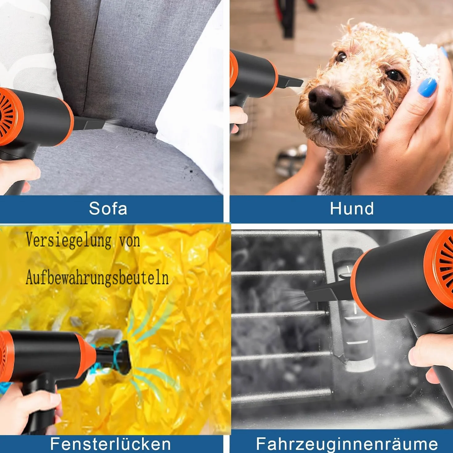 Elektryczna dmuchawa do kurzu 3 w 1, 110 000 obr./min, 13000 Pa, 3 biegi, Air Duster