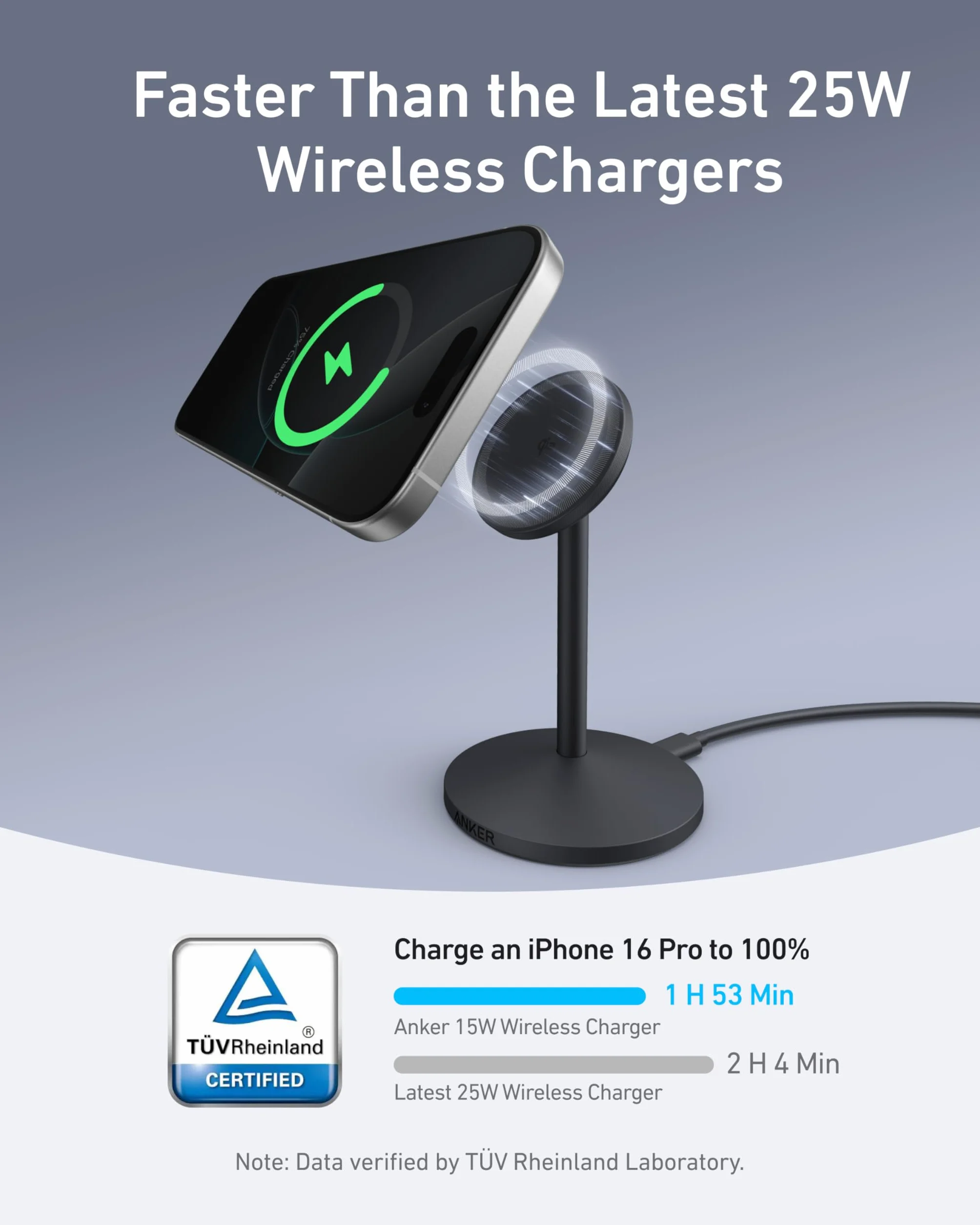 Anker MagGo Bezprzewodowa Stacja Ładująca 15W Qi2 dla MagSafe, magnetyczna ładowarka dla iPhone 17/16/15/14, AirPods