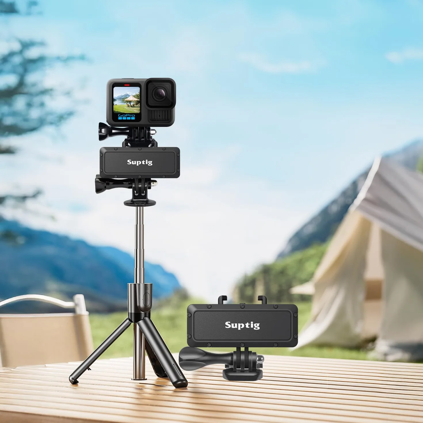 Suptig Przenośna ładowarka, zewnętrzna bateria, kompatybilna z GoPro Hero 13, Hero12, Hero11, Hero10, Hero9, 8, 7, 6, 5, 4, 3, 3+, Hero Session, DJI osmo, Insta 360