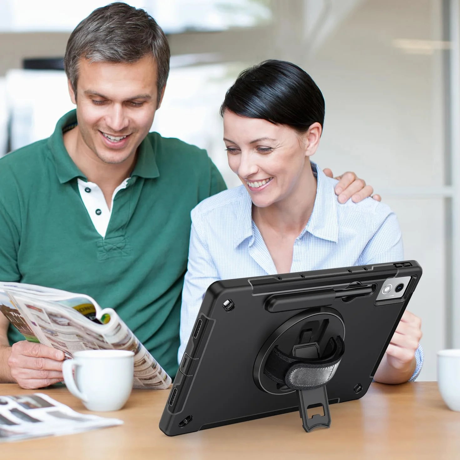 Junfire Wytrzymałe etui do Lenovo Idea Tab Pro 12,7 cala 2025, odporne na uderzenia, obrotowy stojak