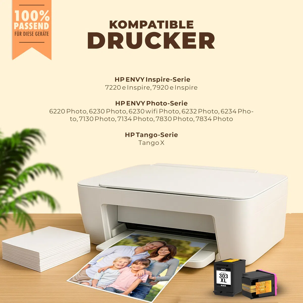 303XL wkłady do drukarki – kompatybilne z HP 303 / HP 303 XL czarne i kolorowe – zasięg XL, Smart Chip, zamiennik Envy Photo 6230, Envy Inspire 7220e, Tango – 2 szt. w opakowaniu zbiorczym