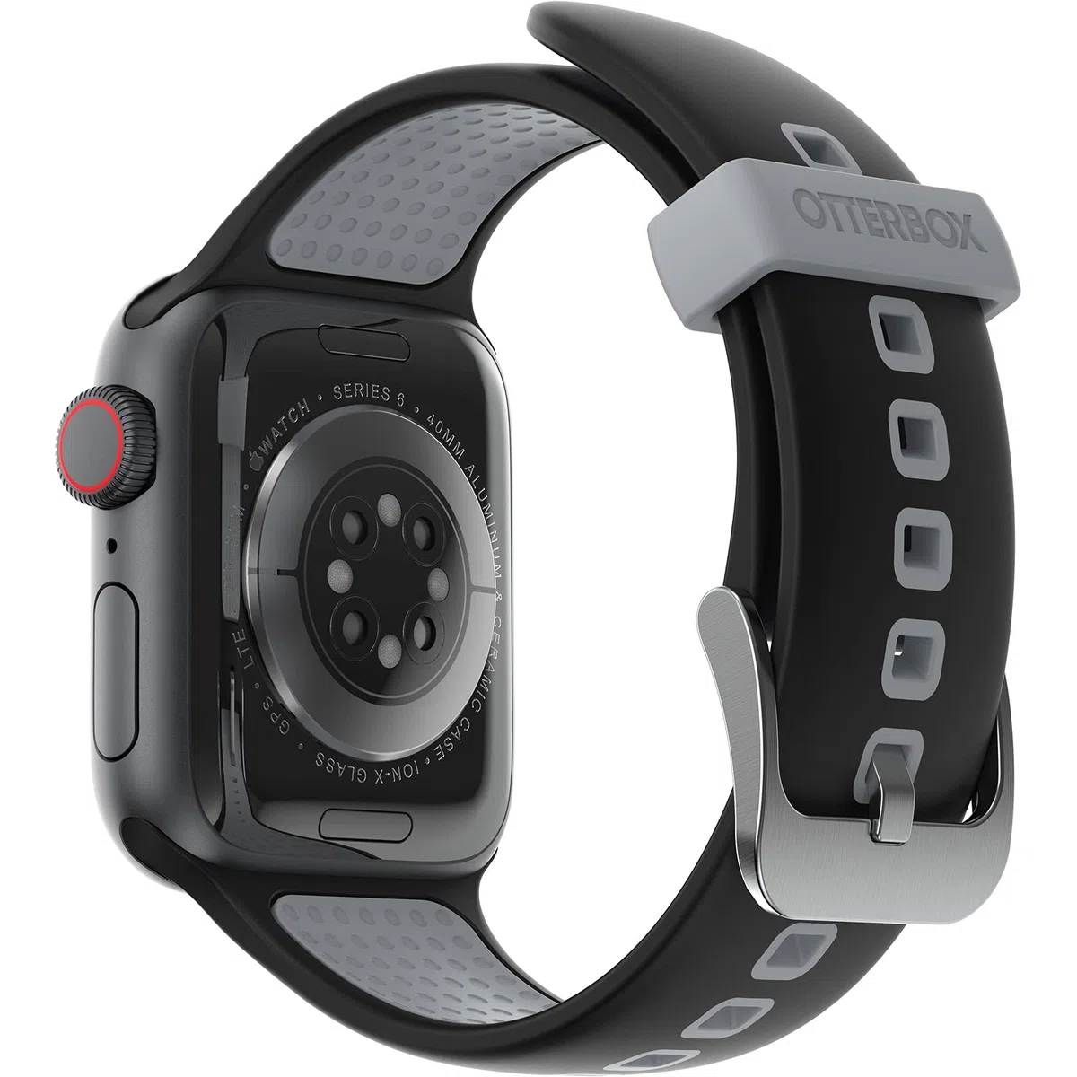 OtterBox Całodzienny pasek do zegarka Apple Watch 40/41/42mm, wytrzymały, miękki w dotyku silikonowy pasek do zegarka Apple Watch, Autobahn Black