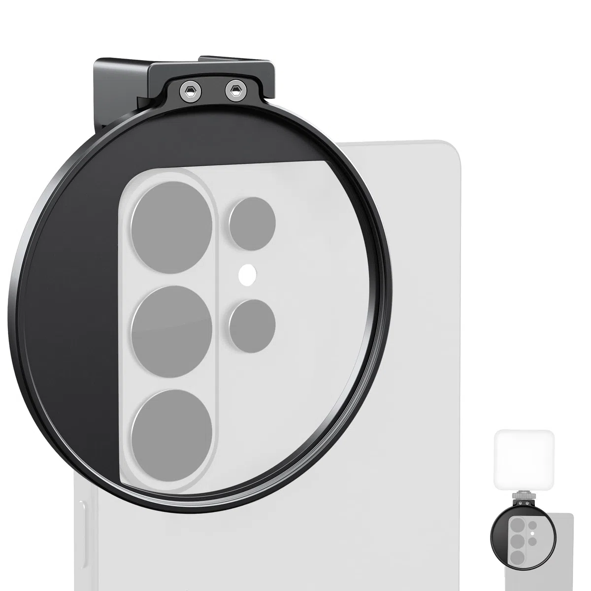 NEEWER Uchwyt filtrujący do telefonu komórkowego 67 mm, uchwyt na filtr Cold Shoe Mount Filtr, zacisk, smartfony, akcesoria fotograficzne, kompatybilny z iPhone 17 Pro Max 16 Pro Max Air 17e 16e