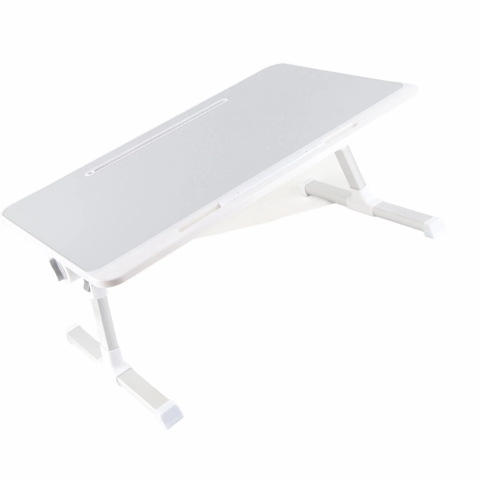 Regulowany, Składany Stolik Nocny na Laptopa ze Stopu Aluminium z Obrotowym Pulpitem, Przenośna Podstawka na Laptopa do Pisania, Pracy, Czytania w Pokoju Wieloosobowym, 23,6 X 15,7 Cala