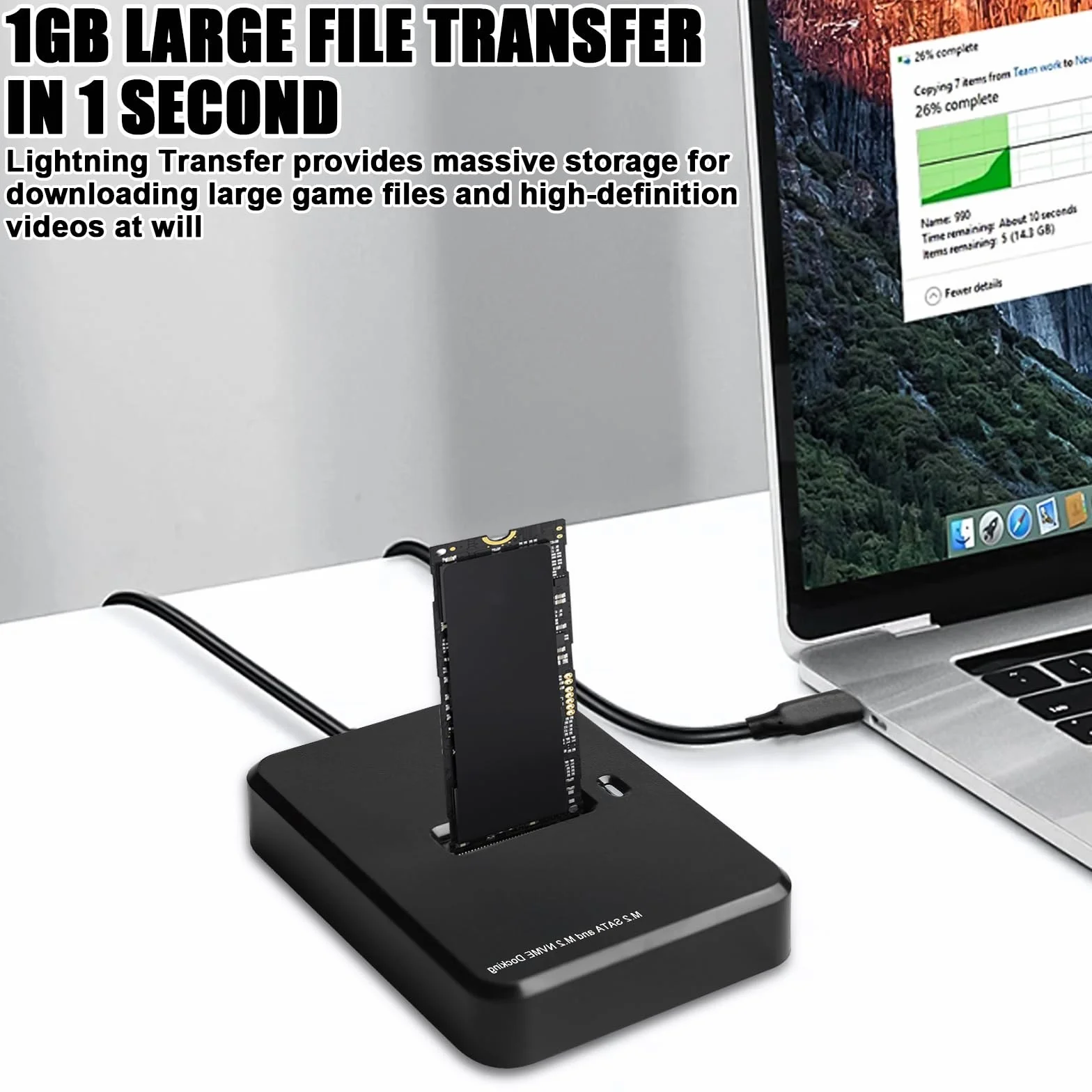Stacja dokująca M.2 NVMe i SATA USB 3.1 Gen2 M-Key B+M Key