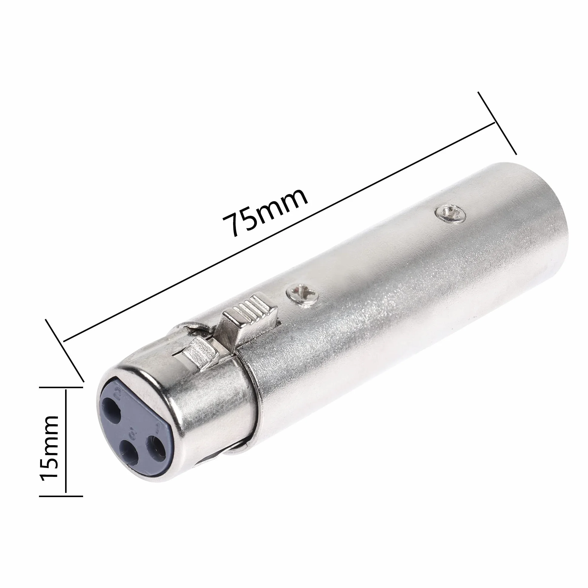 Adapter XLR męski na żeński, 3-pinowy XLR audio mikrofon przedłużacz adapter złącze (2-pak)