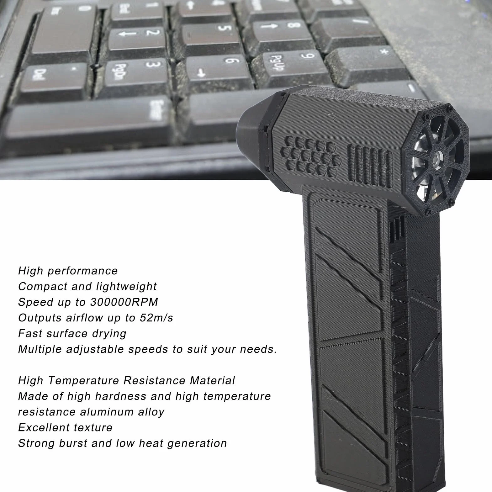 Dmuchawa Mini Jet, Regulacja Prędkości 130000 Obr./min, Mocny, Wydajny Odkurzacz, 5600 MAh, Odporna na Wysokie Temperatury, Szybkie ładowanie, Przenośna Dmuchawa do Samochodu,
