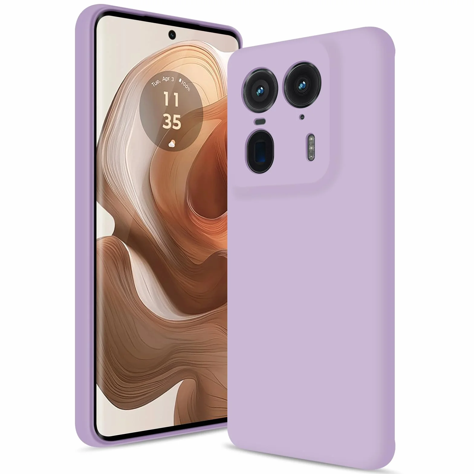 Etui do Motorola Edge 50 Ultra, miękkie silikonowe etui z ochroną aparatu, odporne na wstrząsy, smukłe etui z podszewką z mikrofibry, Fioletowy