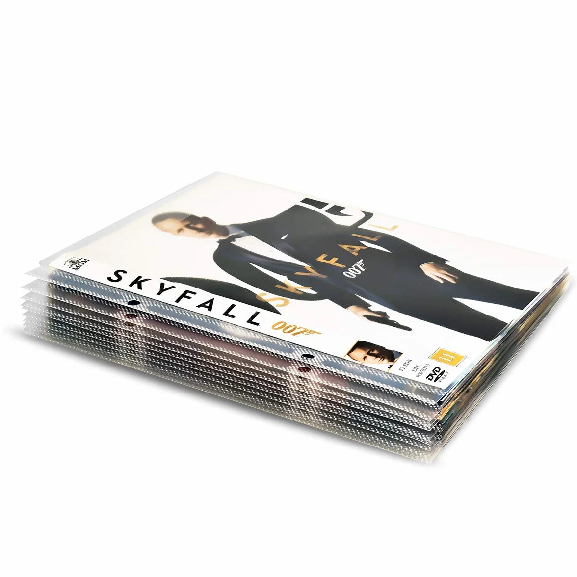 Rękawy DVD z otworami na segregatory plastikowe do przechowywania dysków 100 szt.